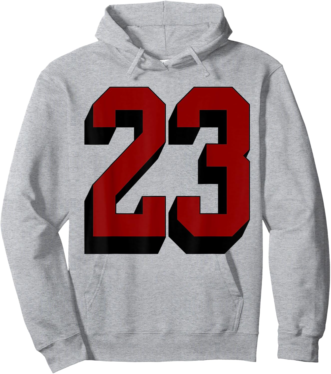 #23 Number 23 Varsity Fan Sports Team White Jersey Hoodie - Hoodie | Ash