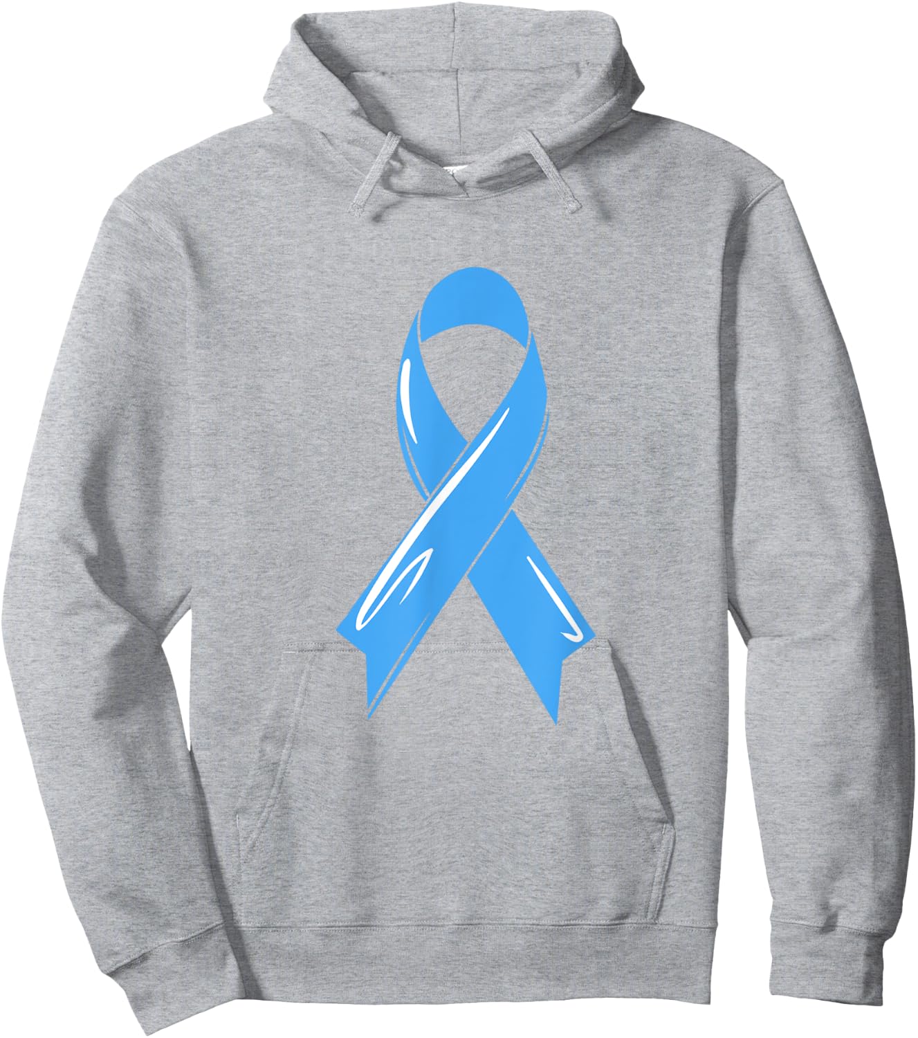 Prostate Cancer Awareness Ribbon Light Blue Fighter Chemo Hoodie - Hoodie | Ash