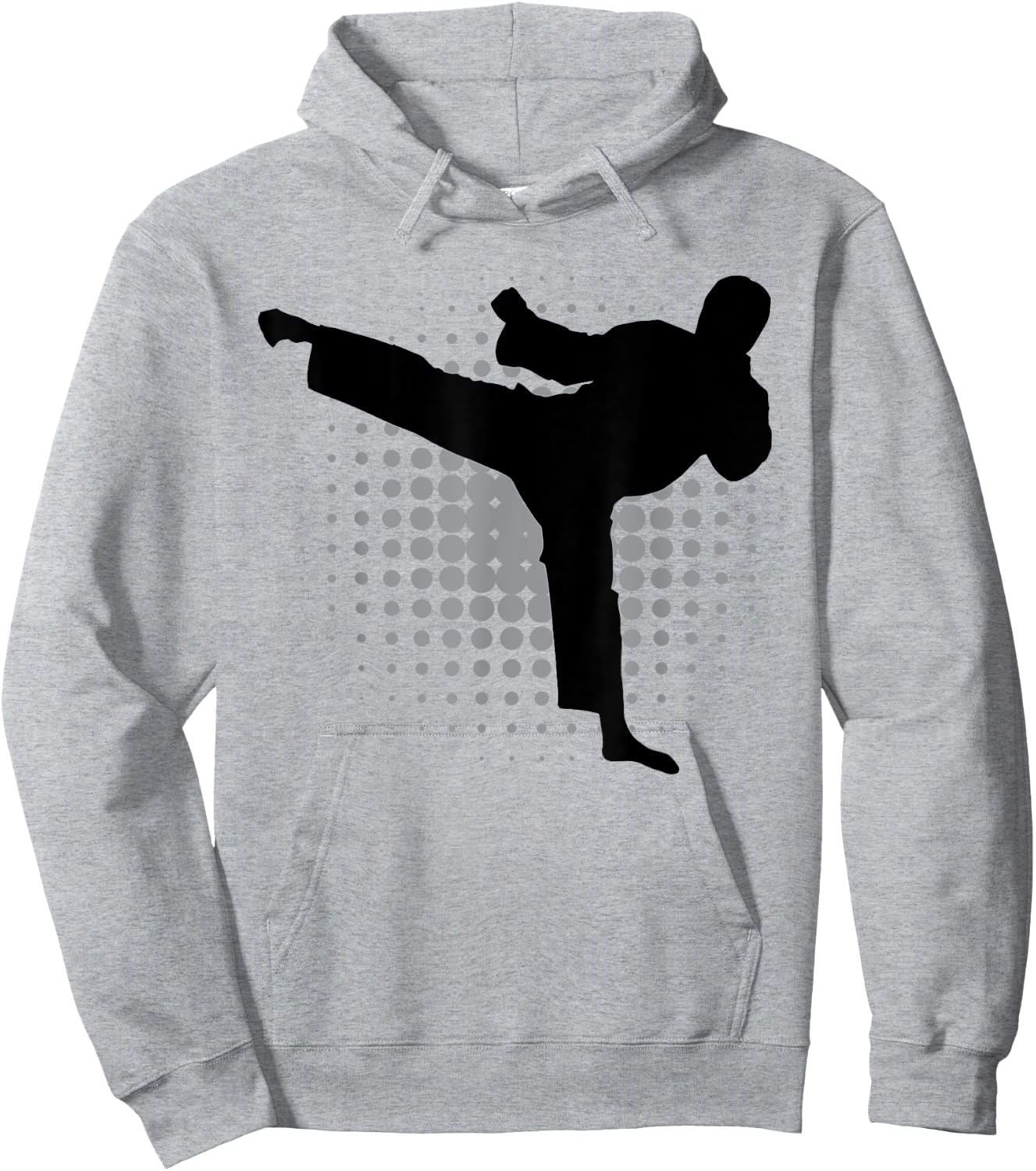 Taekwondo Kick Silhouette Karate Boys Girls Martial Arts Hoodie - Hoodie | Ash