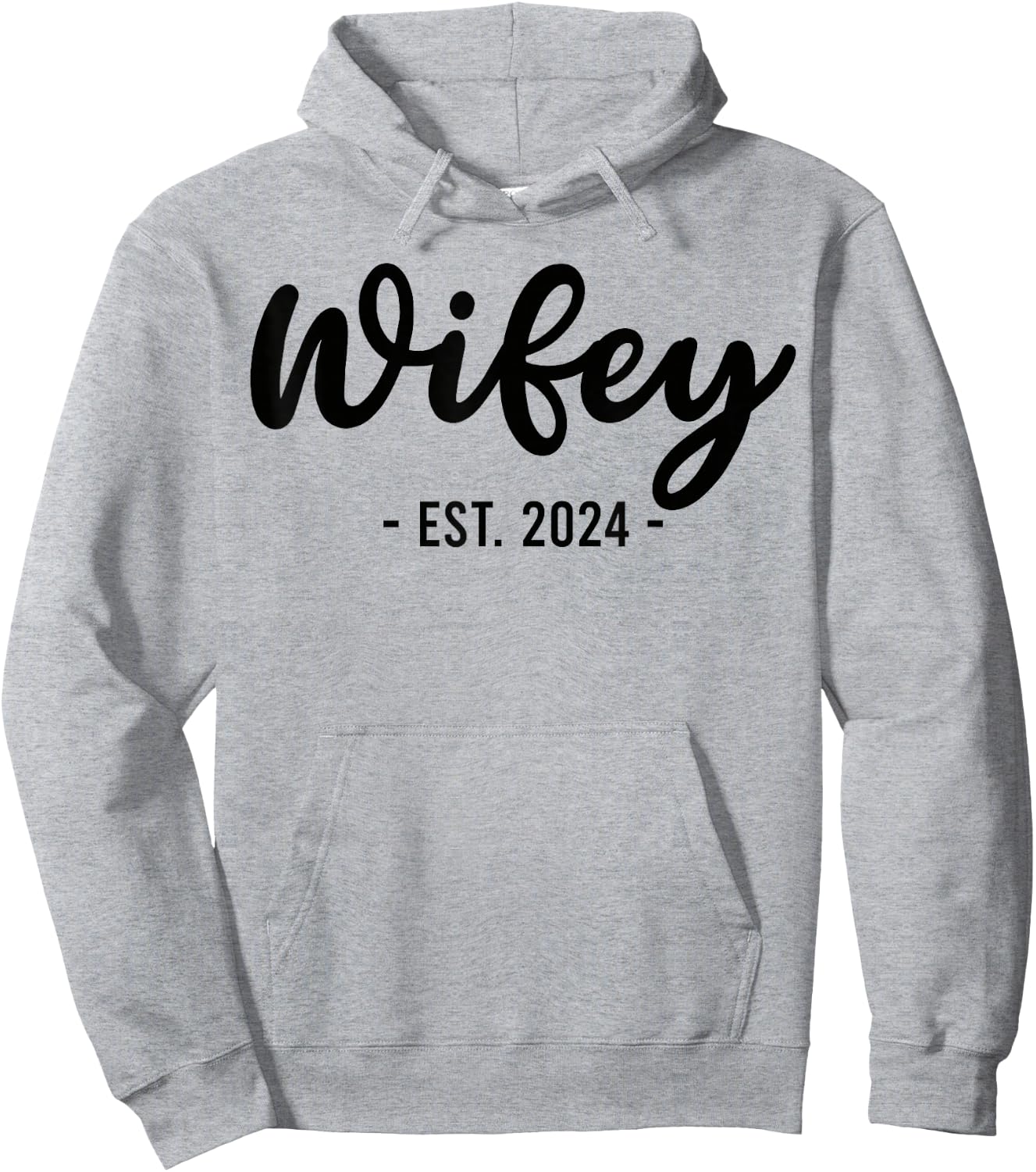 Wife Est 2024 Just Married Honeymoon Husband Wedding Couple Hoodie - Hoodie | Ash