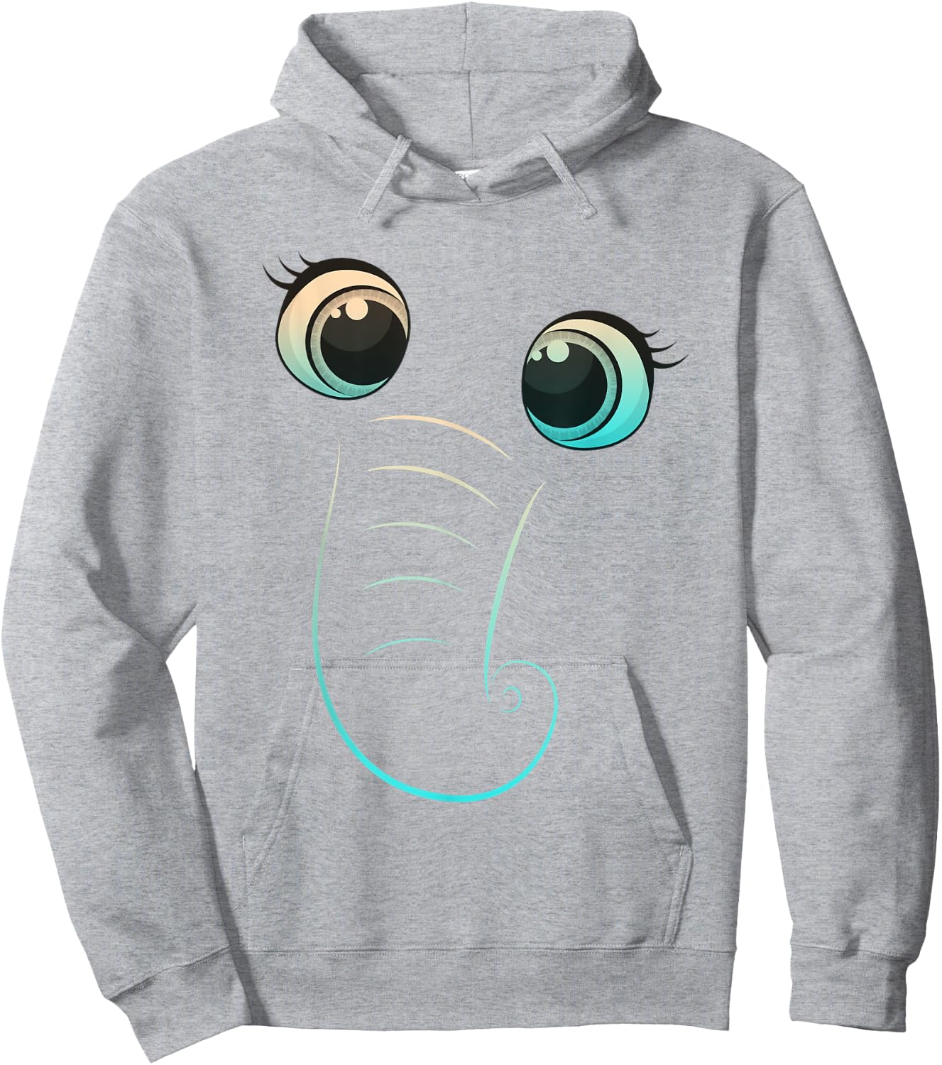 Halloween Costume Animal Cute Elephant Face Kids Eyes Snout Hoodie - Hoodie | Ash