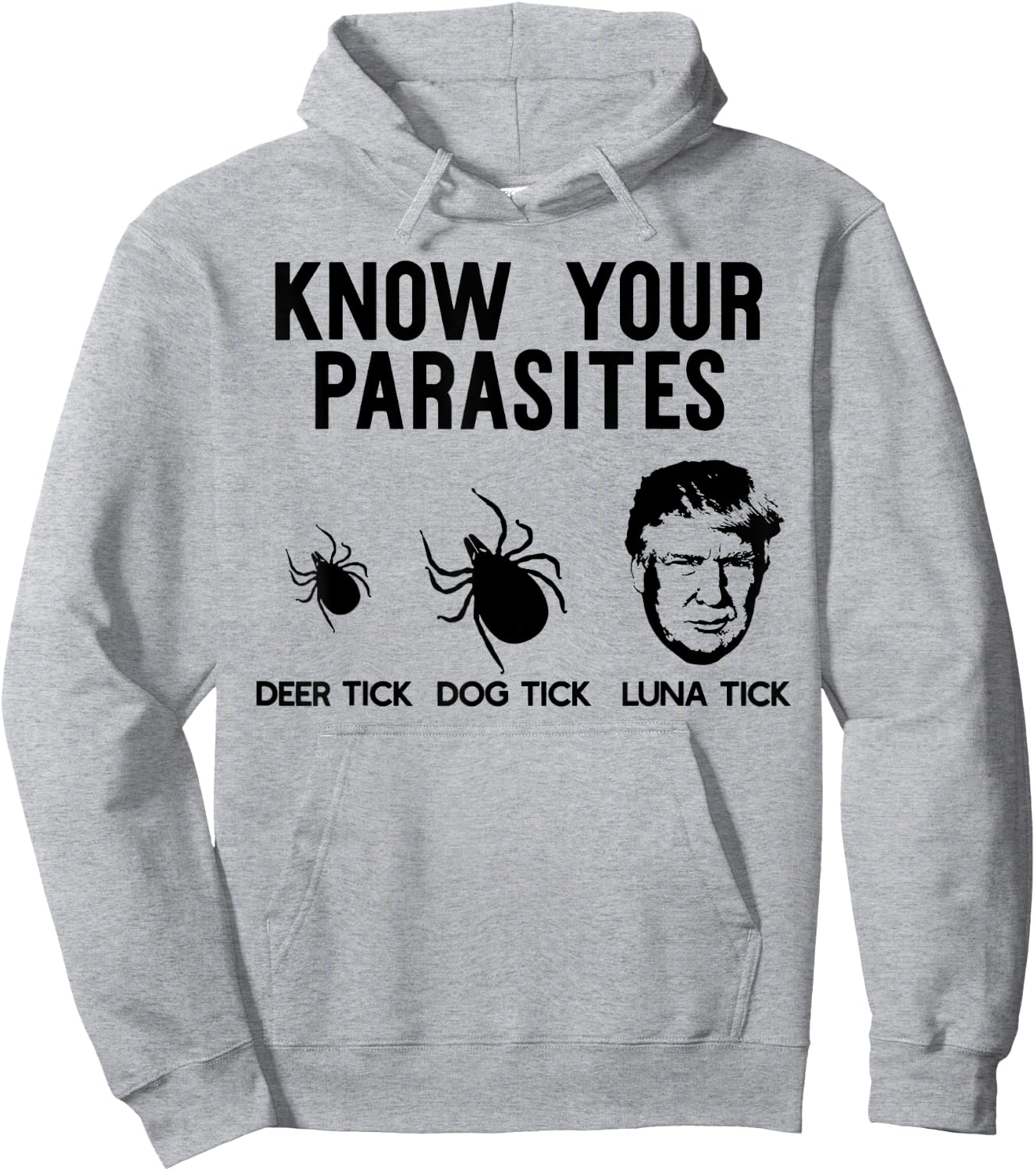 Know Your Parasites Deer Tick Dog Tick Luna Tick Hoodie - Hoodie | Ash