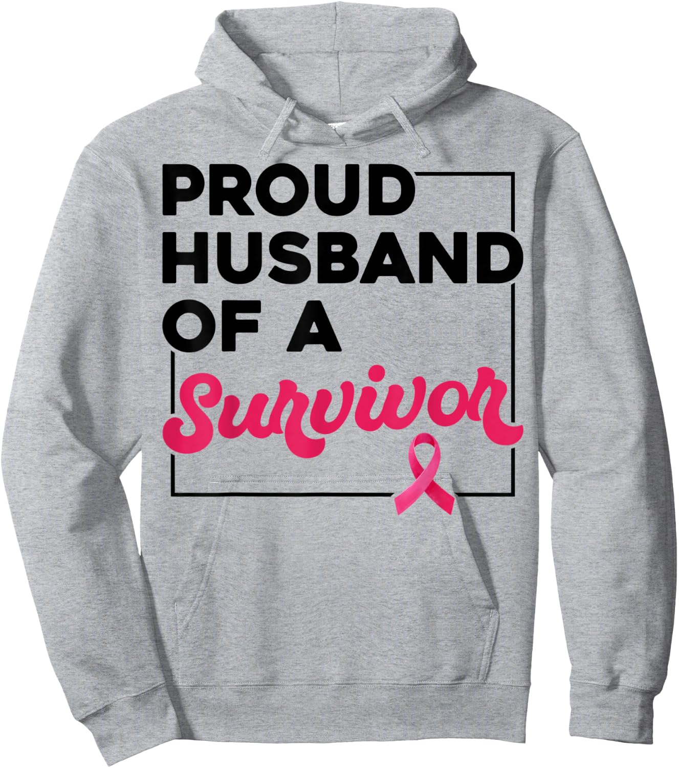 Proud Husband Of Survivor Breast Cancer Awareness Christmas Hoodie - Hoodie | Ash