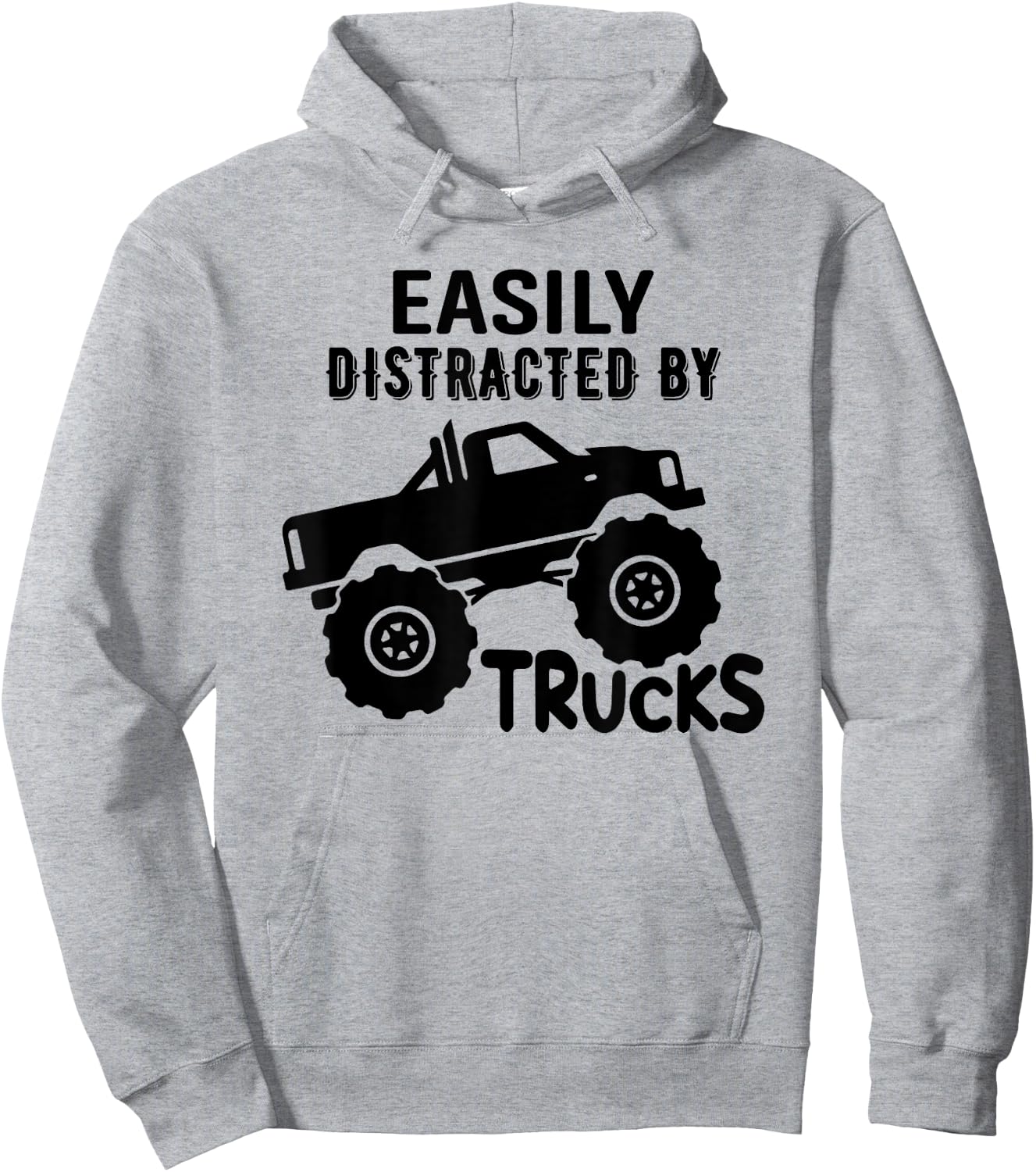 Easily Distracted By Trucks Truck Lover Boy Vintage Hoodie - Hoodie | Ash