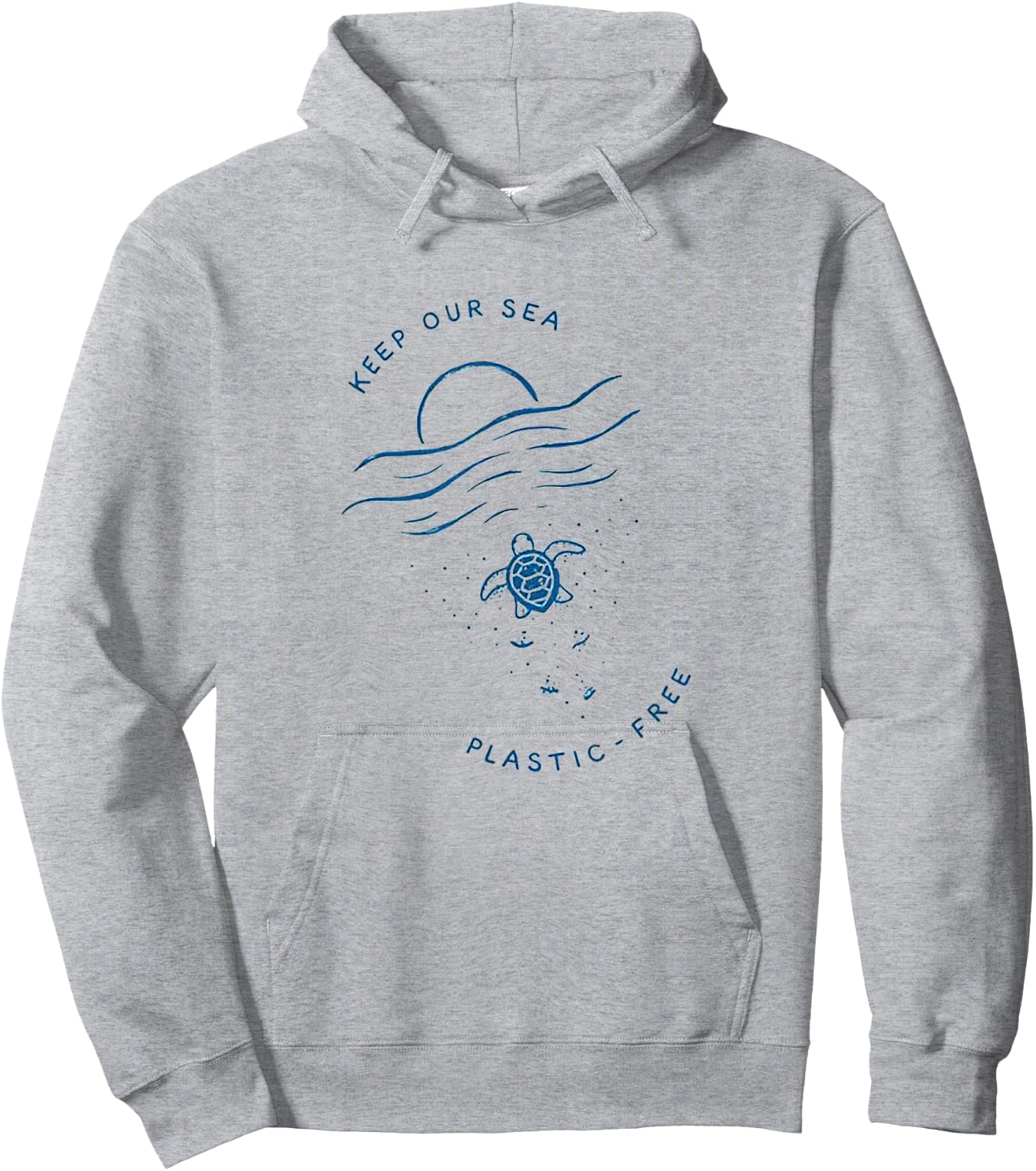 Keep Our Sea Plastic -Free Ocean Lover Gift Hoodie - Hoodie | Ash