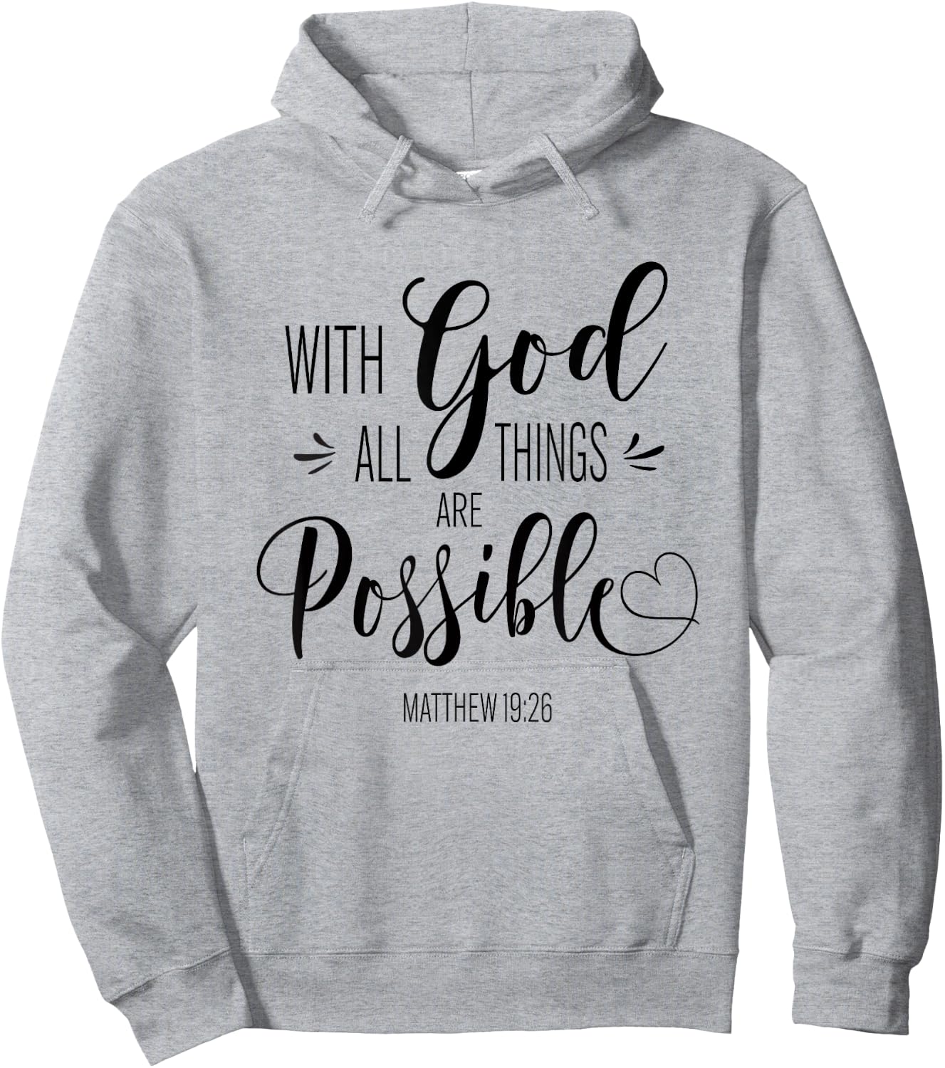 With God All Things Are Possible Bible Verse Faith Women Hoodie - Hoodie | Ash