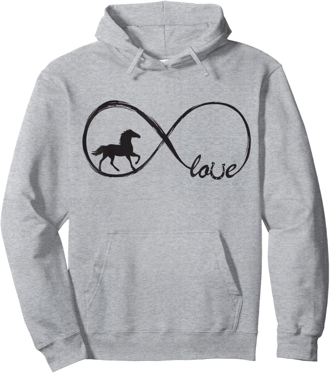 Horse Loving Girl Woman Equestrian Infinity Love Horses Hoodie - Hoodie | Ash