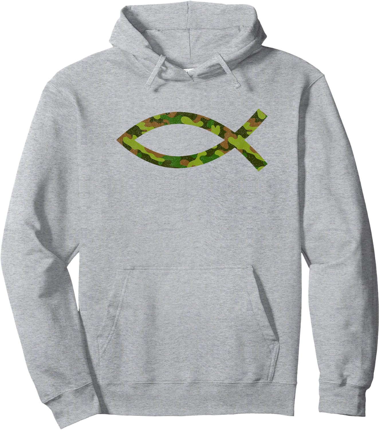 Jesus Christ Fish Camouflage Religious Christian Hoodie - Hoodie | Ash