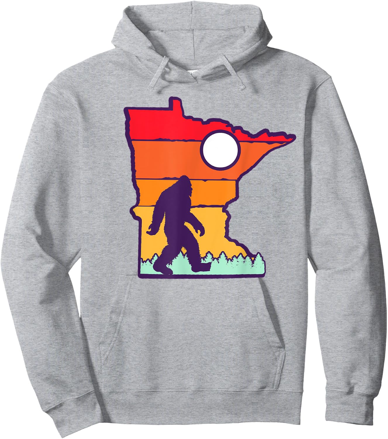 Minnesota Vintage Outdoor Bigfoot State Sasquatch Team Retro Hoodie - Hoodie | Ash