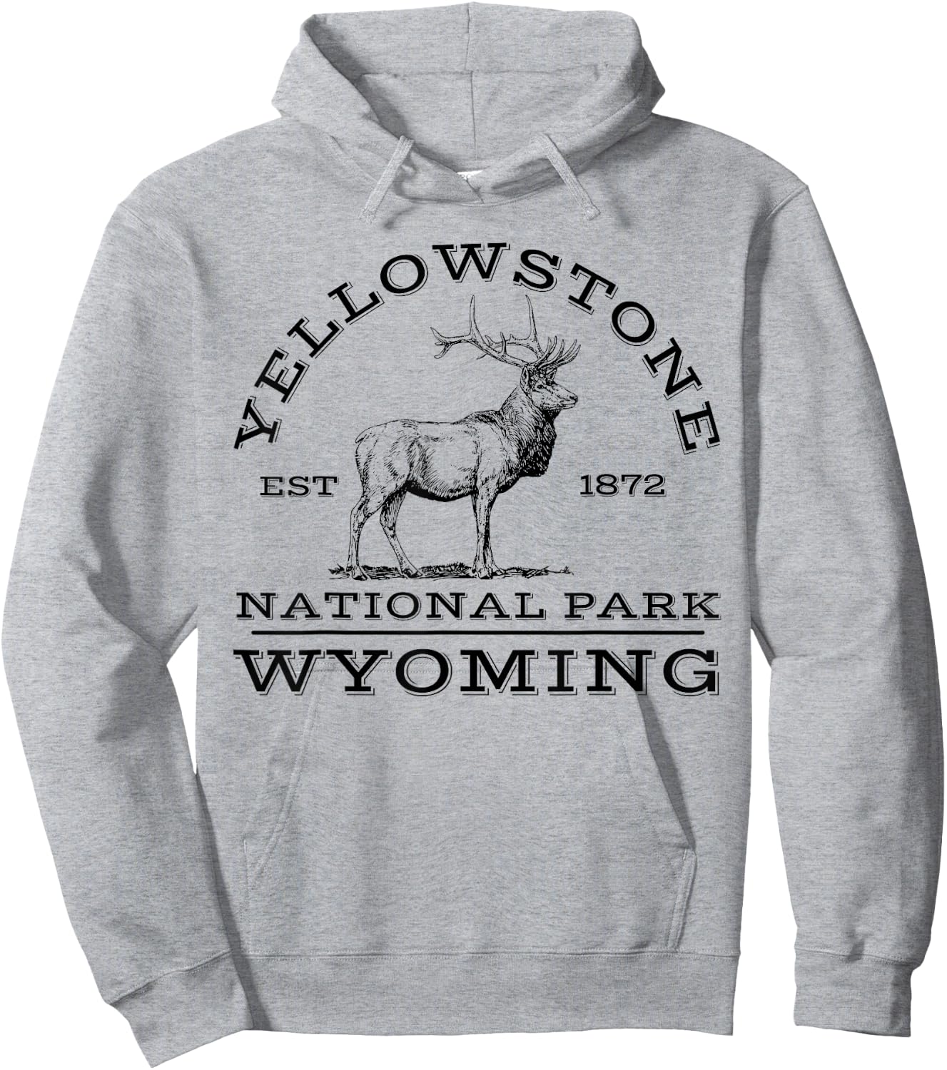 Yellowstone National Park Elk Wyoming Hike Outdoors Hoodie - Hoodie | Ash
