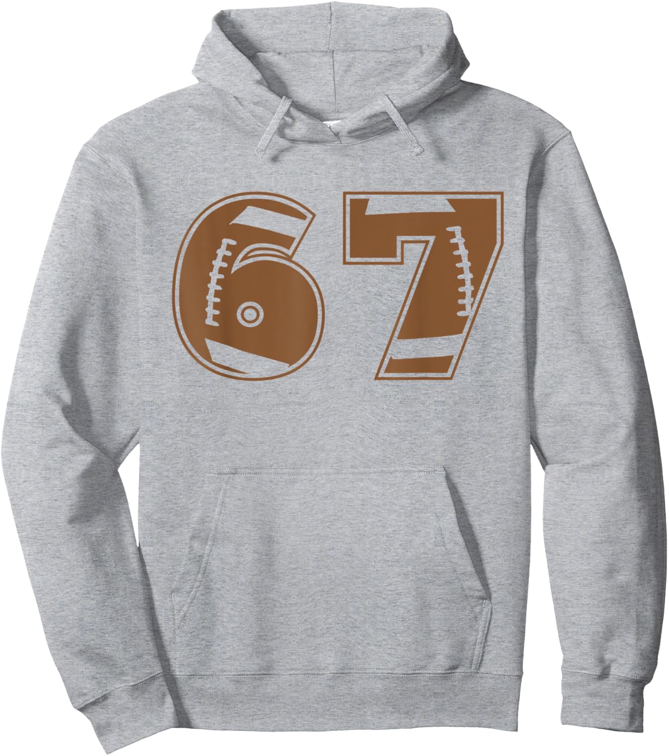 Football 67 Jersey Number Hoodie - Hoodie | Ash