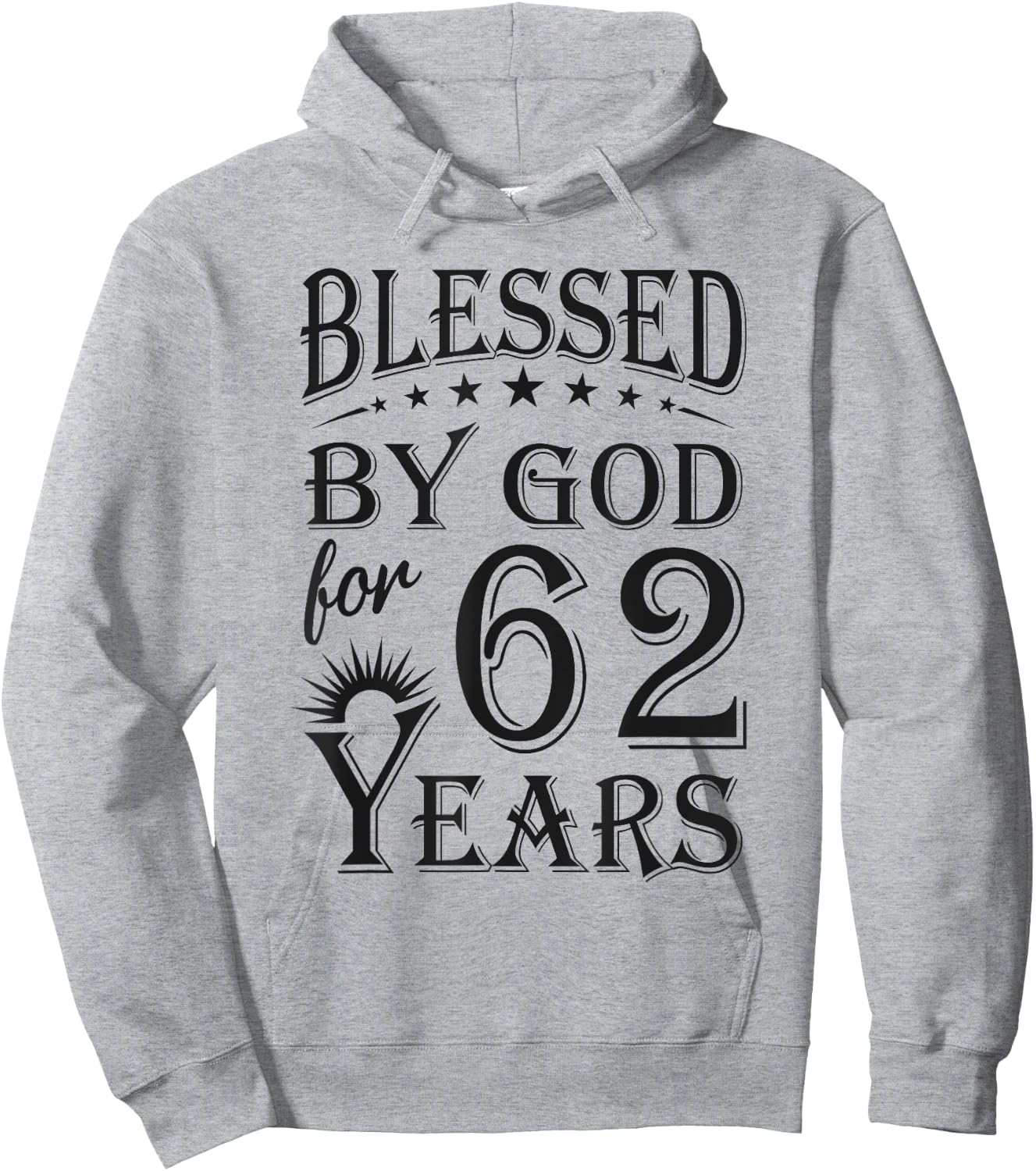 Vintage Blessed by God for 62 years Happy 62nd Birthday Hoodie - Hoodie | Ash