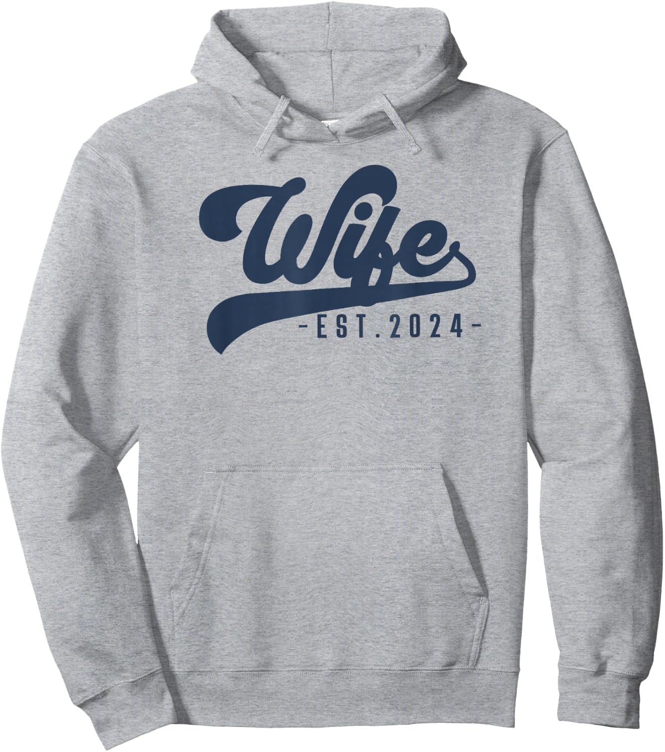 Wife Est 2024 Just Married Honeymoon Wife Wedding Couple Hoodie - Hoodie | Ash