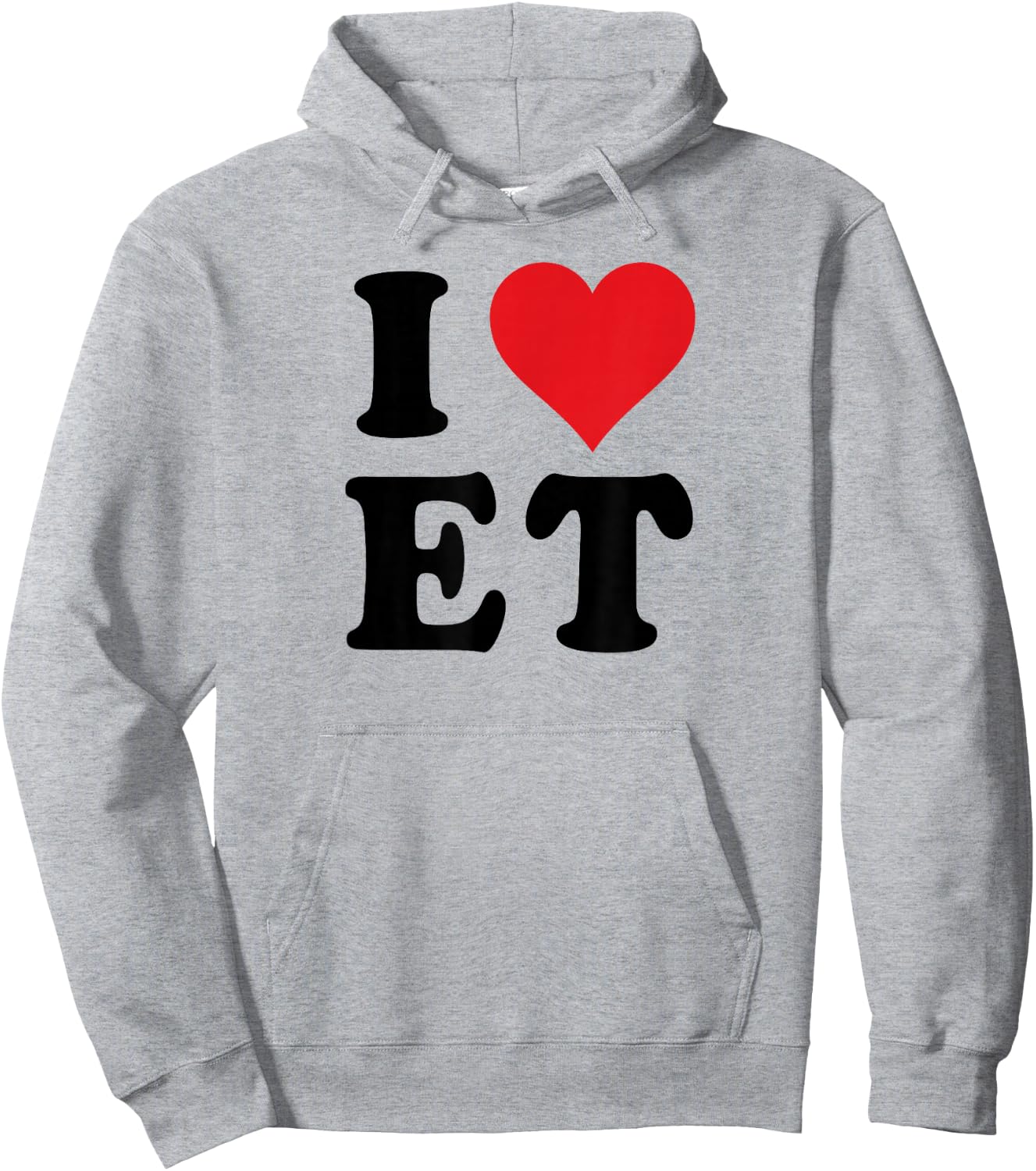 I Heart ET Initials I Love E.T. First And Last Name E T Hoodie - Hoodie | Ash