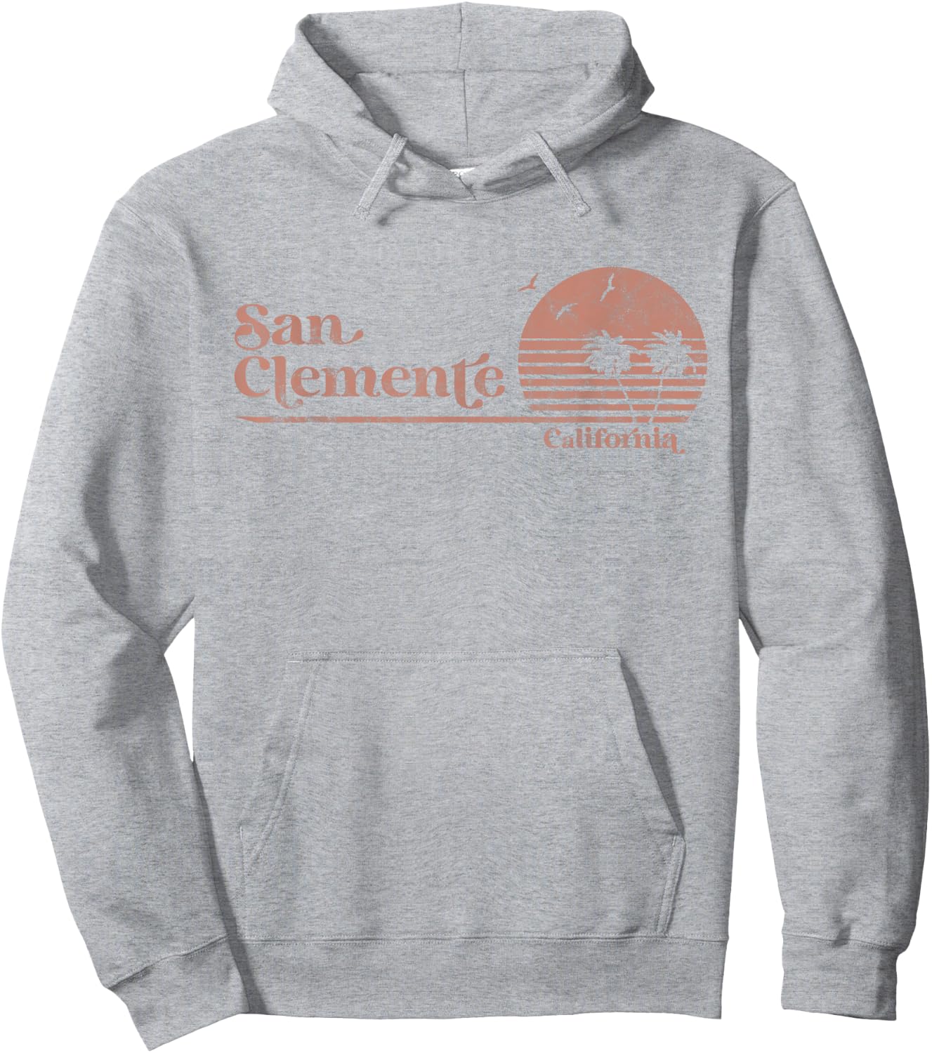Vintage San Clemente California Palm Trees CA Retro Hoodie - Hoodie | Ash