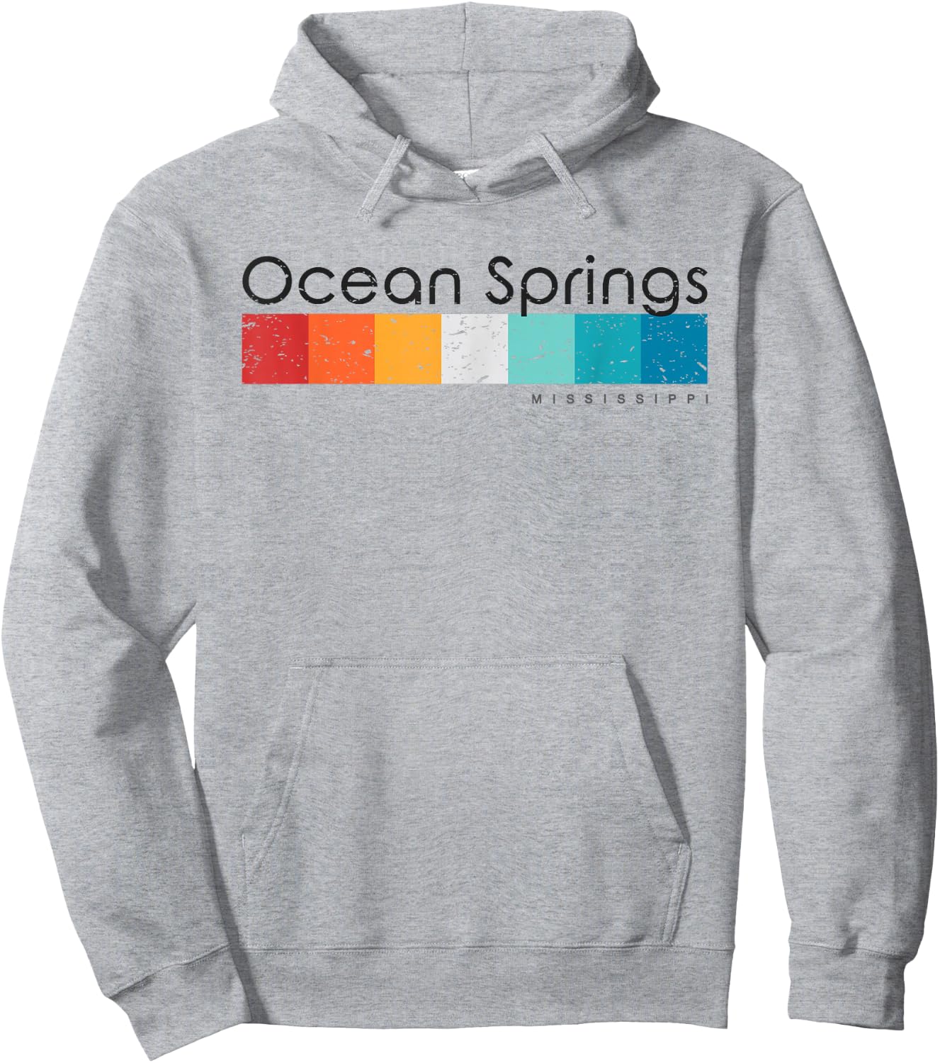 Vintage Ocean Springs Mississippi MS Retro Design Hoodie - Hoodie | Ash