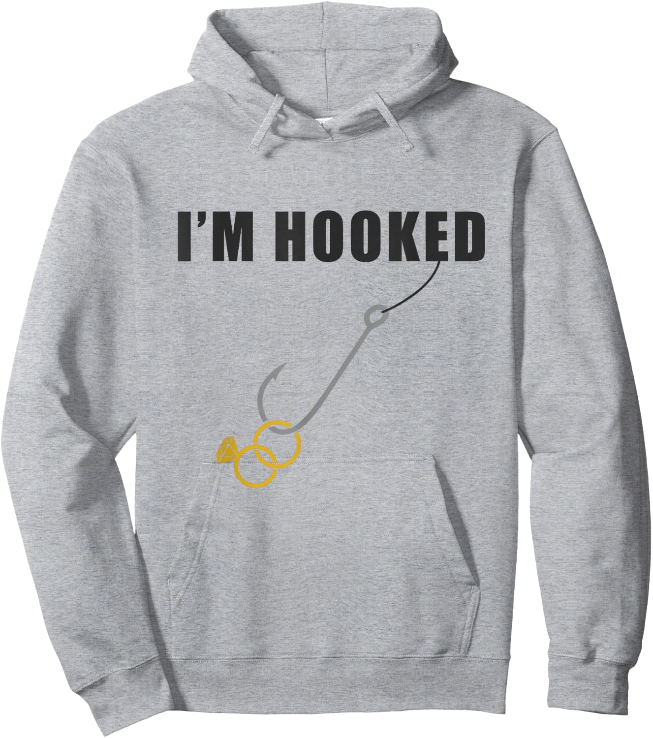 I'm Hooked Engagement Ring Marriage Proposal Fishing Hoodie - Hoodie | Ash