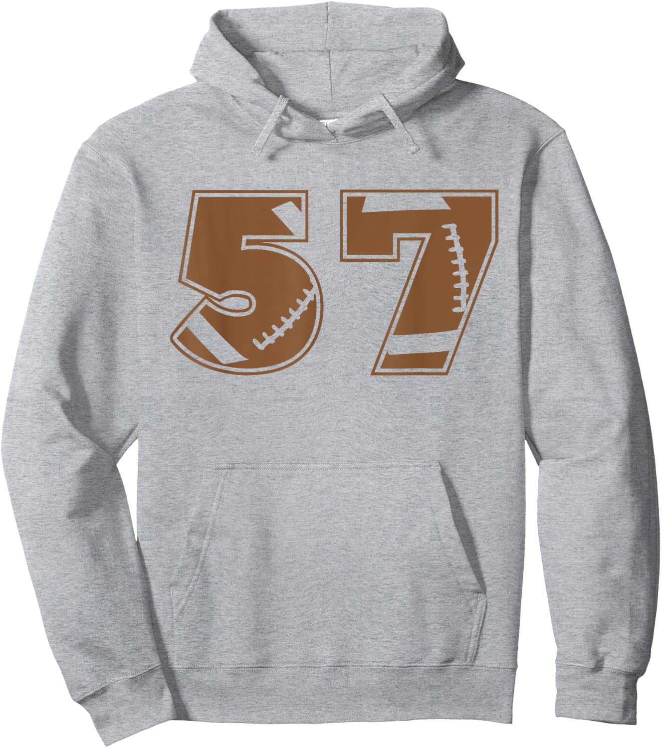 Football 57 Jersey Number Hoodie - Hoodie | Ash