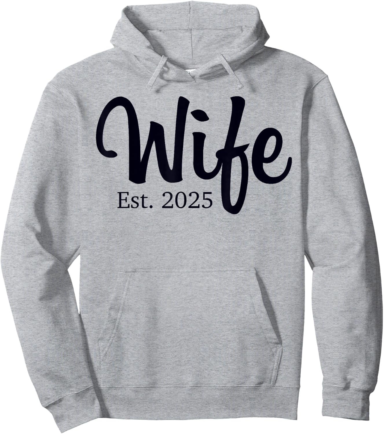 Wife Est 2025 Just Married Honeymoon Wedding Couples Hoodie - Hoodie | Ash
