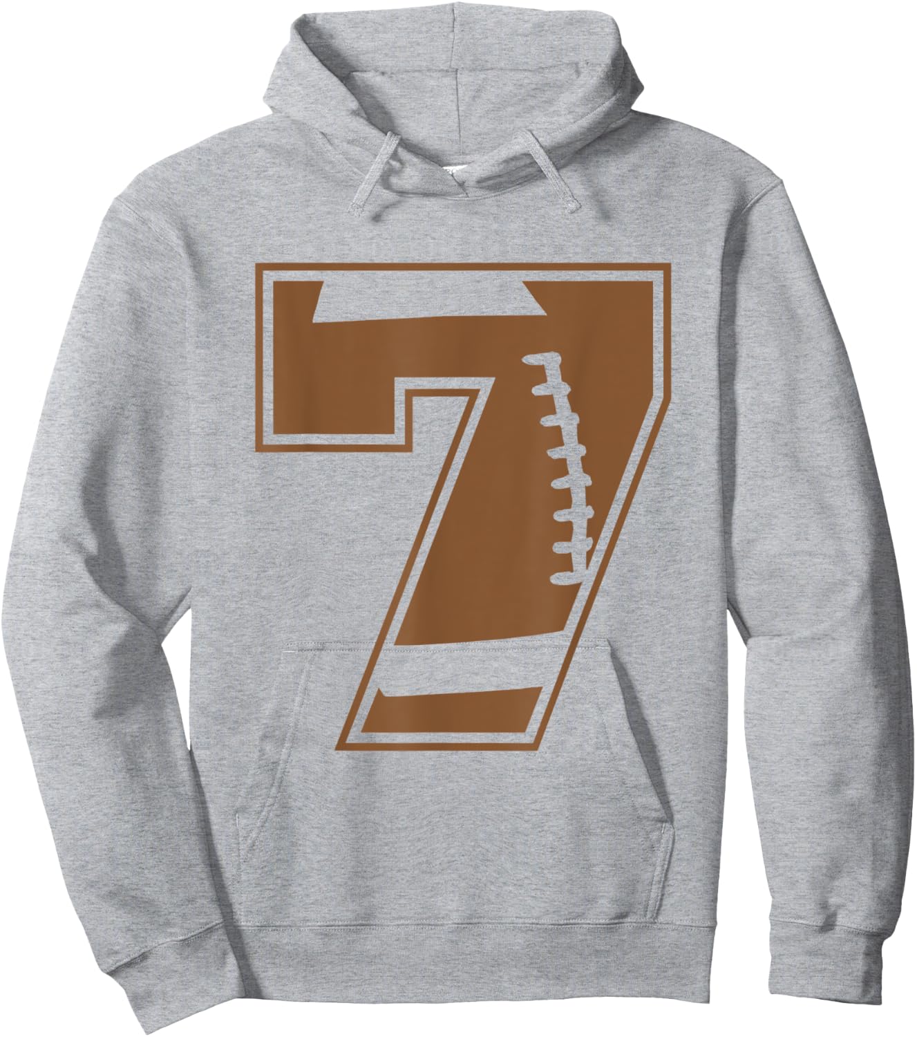 Football 7 Jersey Number Hoodie - Hoodie | Ash
