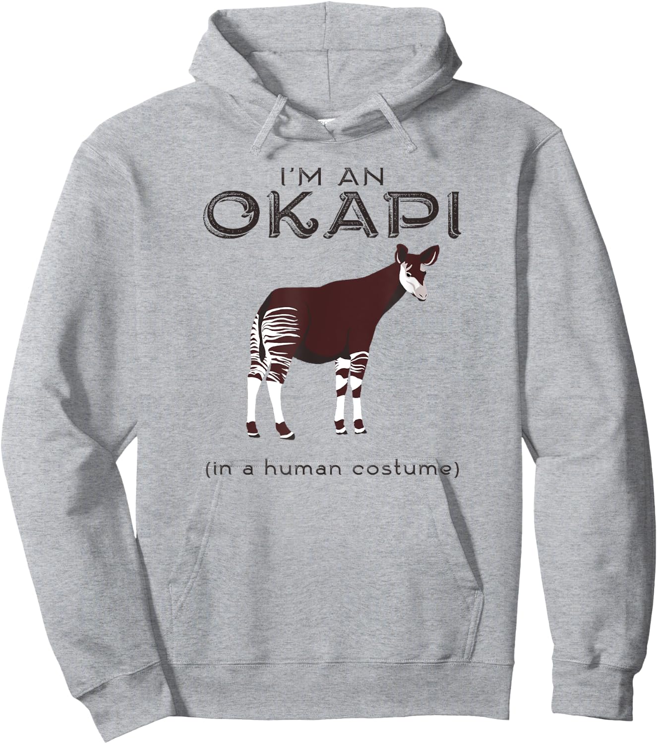 Okapi Human Costume Funny Okapis Hoodie - Hoodie | Ash