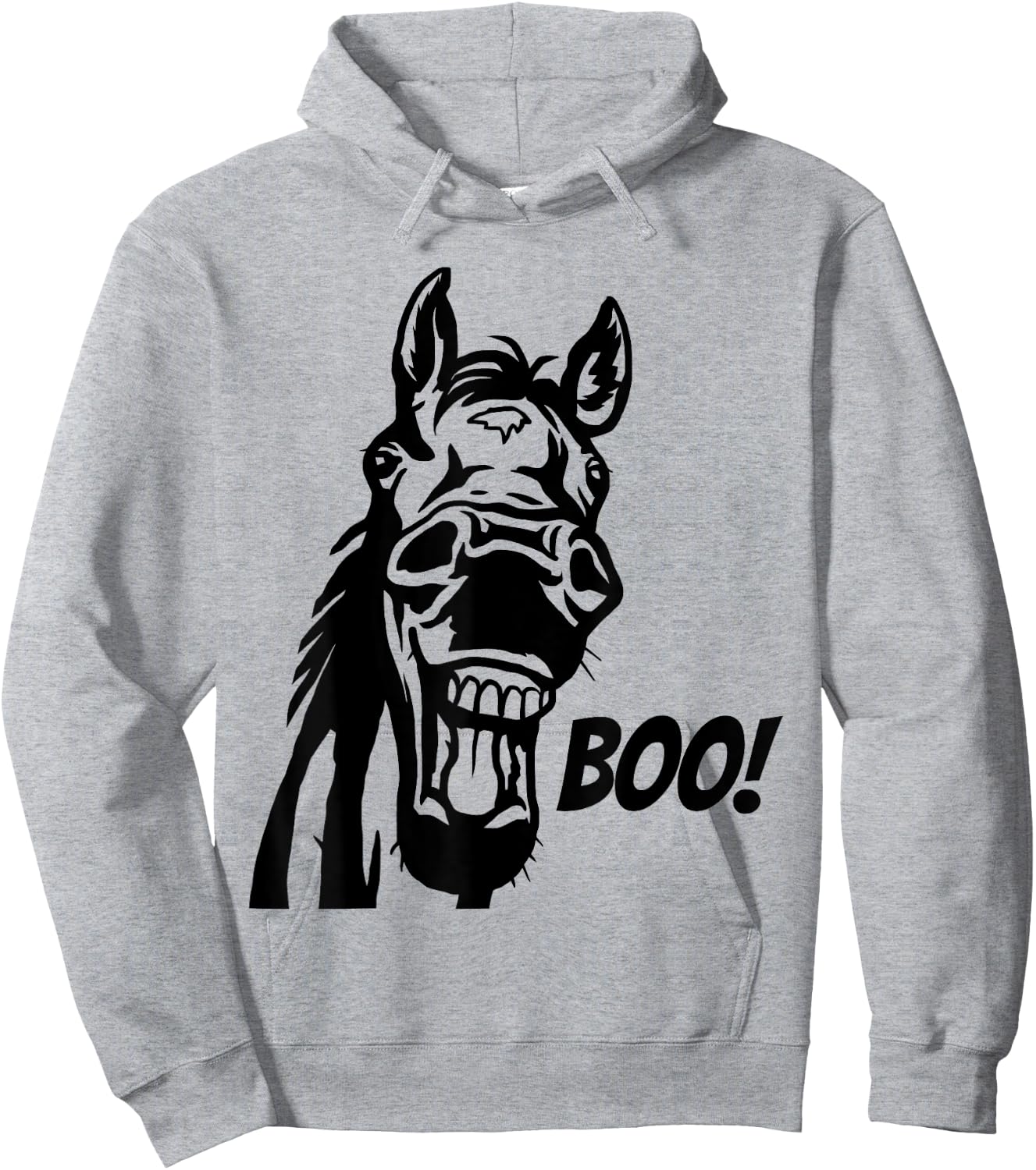 Boo! | Funny Hiding Horse Lover Peekaboo Halloween Horse Hoodie - Hoodie | Ash