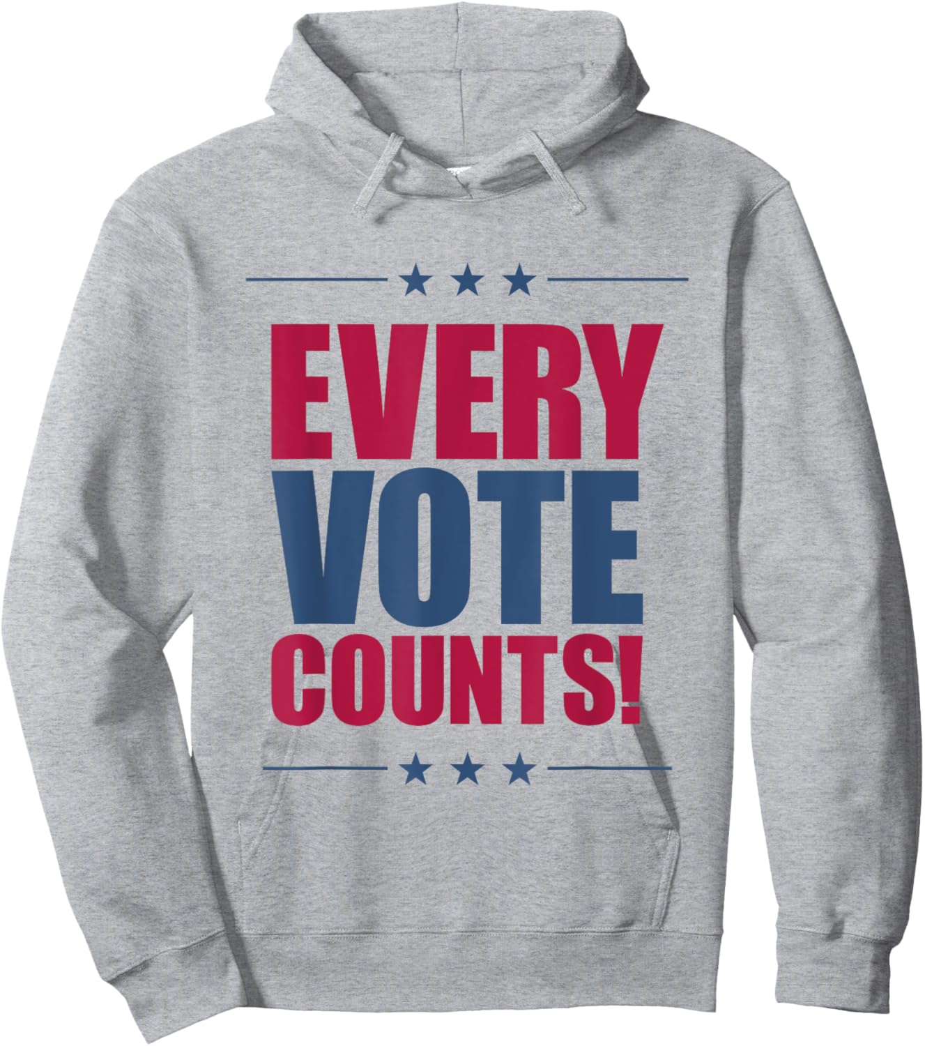 Vote Women Men Voice Counts Red Blue 2024 Election Hoodie - Hoodie | Ash