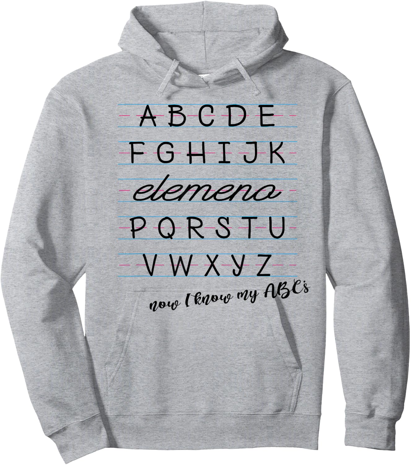 ABC Elemeno Shirt Alphabet Kindergarten Preschool Teacher Hoodie - Hoodie | Ash