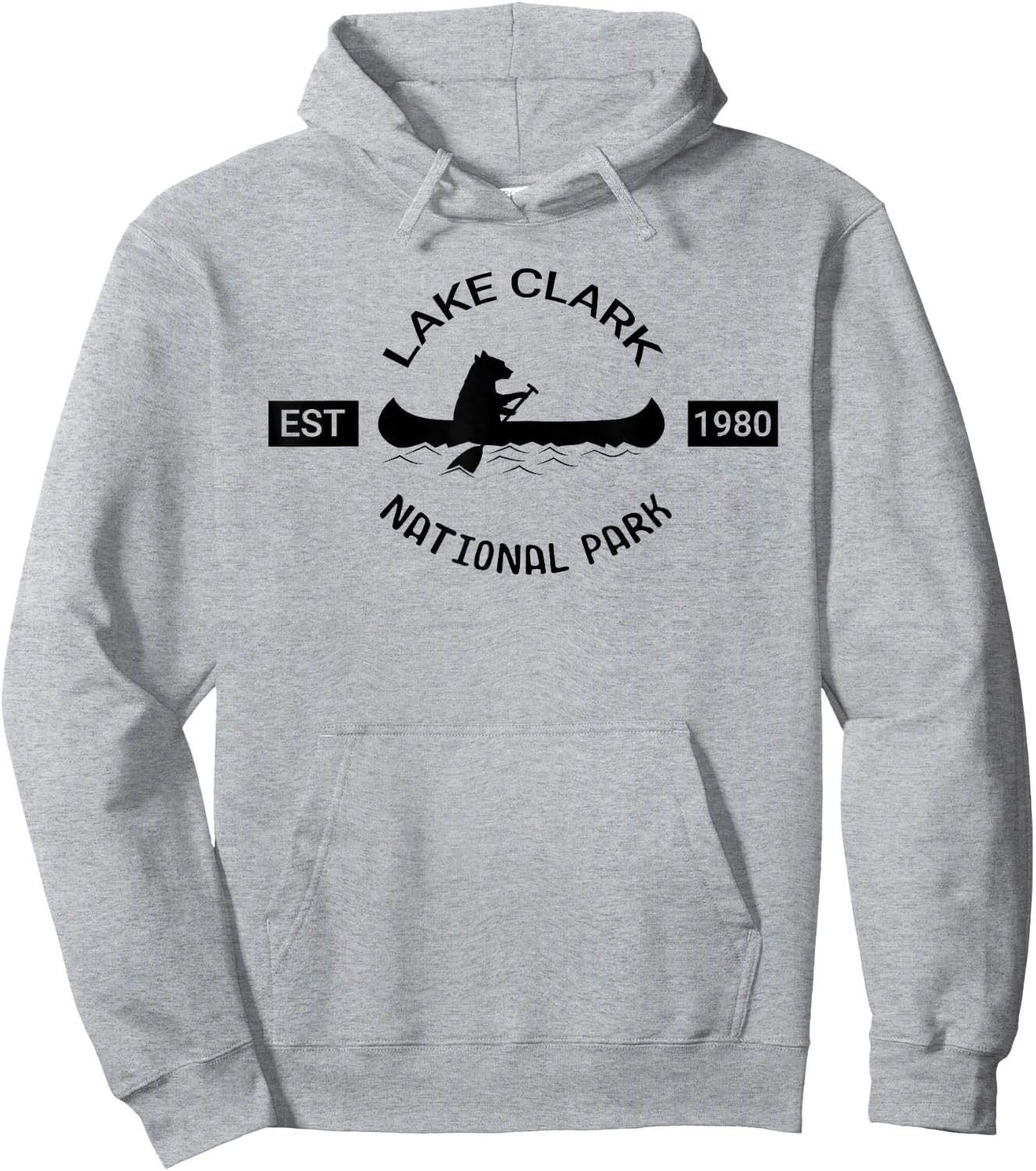 Alaska Bear Shirt | Lake Clark National Park Silhouette Hoodie - Hoodie | Ash