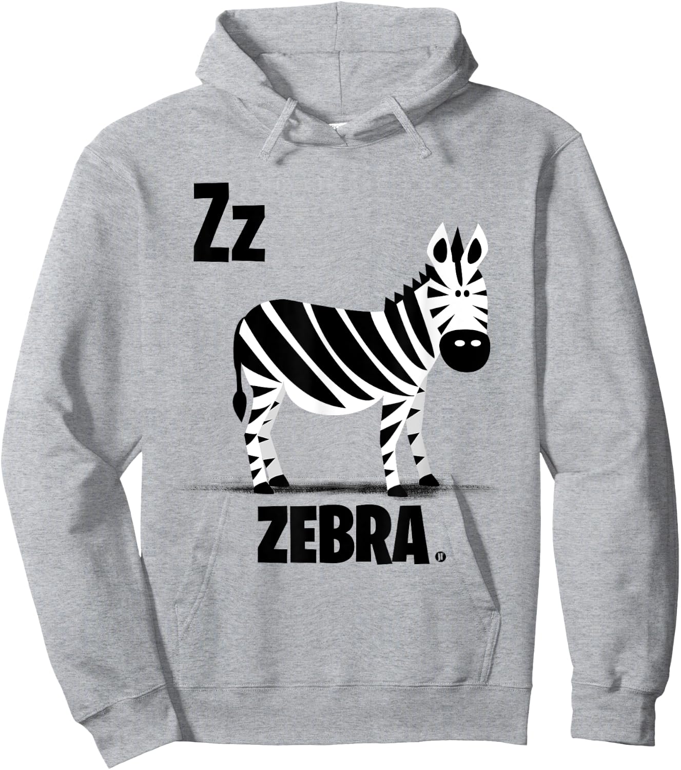 Z is for Zebra - Fun Stylized Zebra Wildlife Design Hoodie - Hoodie | Ash