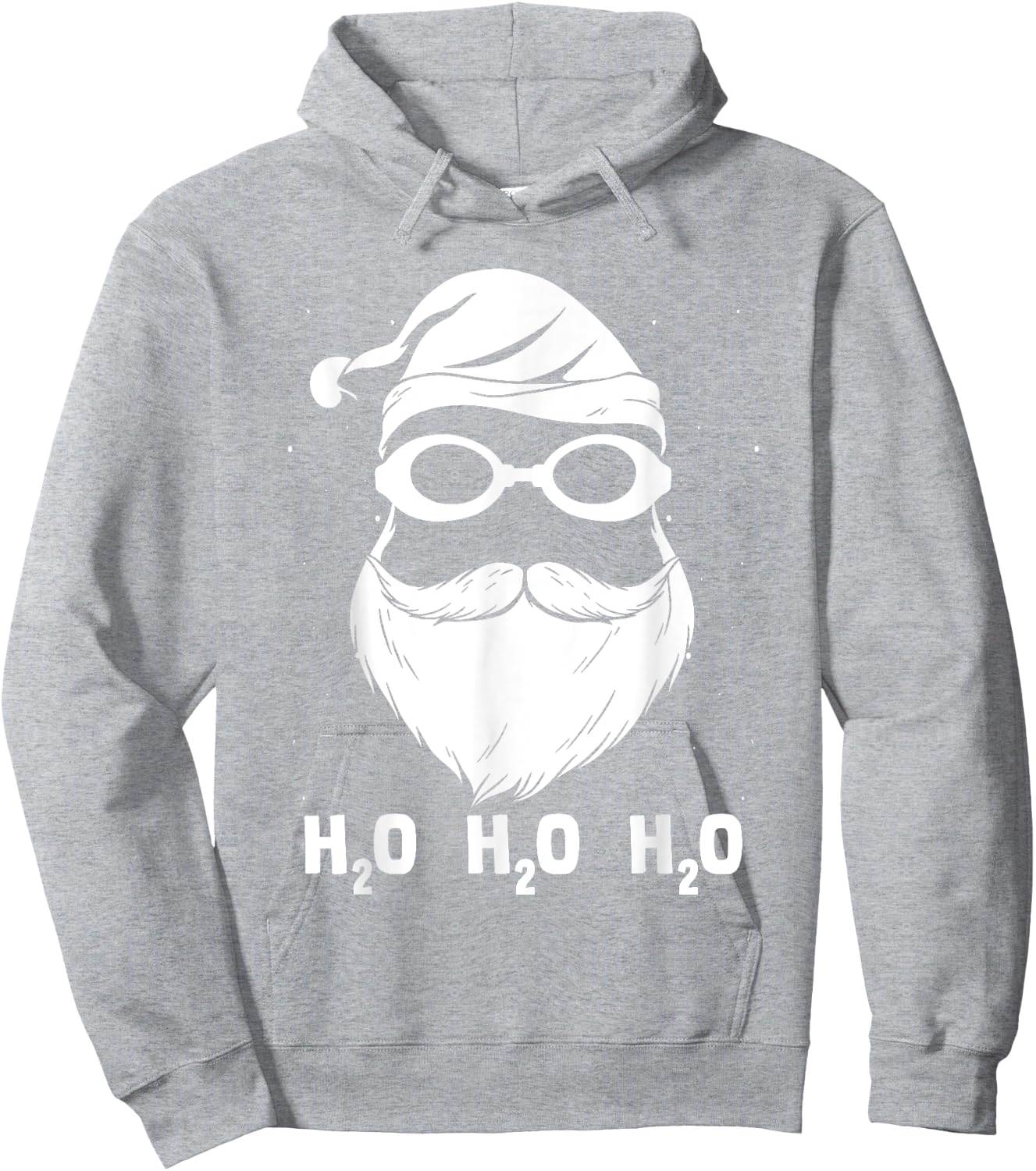 H2o H2o H2o Santa Claus Swimming Santa Hat Swimming Lover Hoodie - Hoodie | Ash