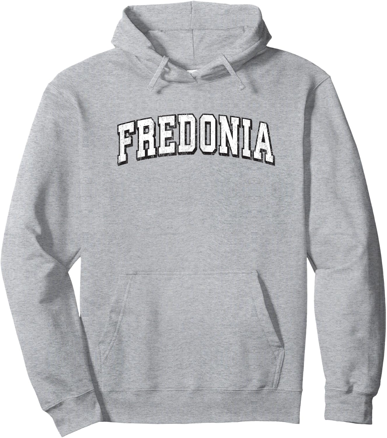 Fredonia New York Vintage Athletic Sports B&W Print Hoodie - Hoodie | Ash