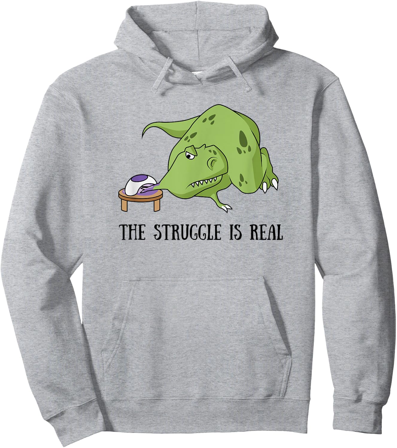 Nail Tech Shirt | Tyrannosaurus Rex Drying Nails Hoodie - Hoodie | Ash
