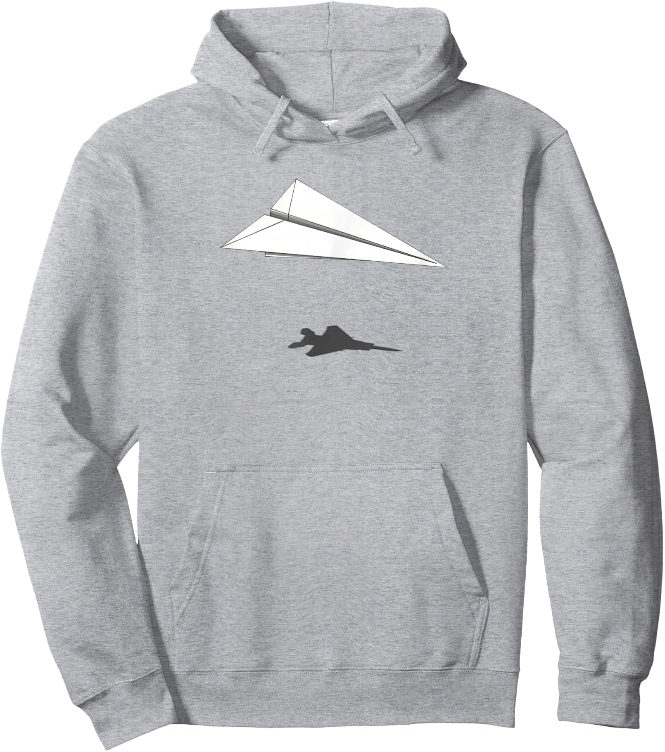 Paper Airplane Shadow F-15 Eagle Hoodie - Hoodie | Ash