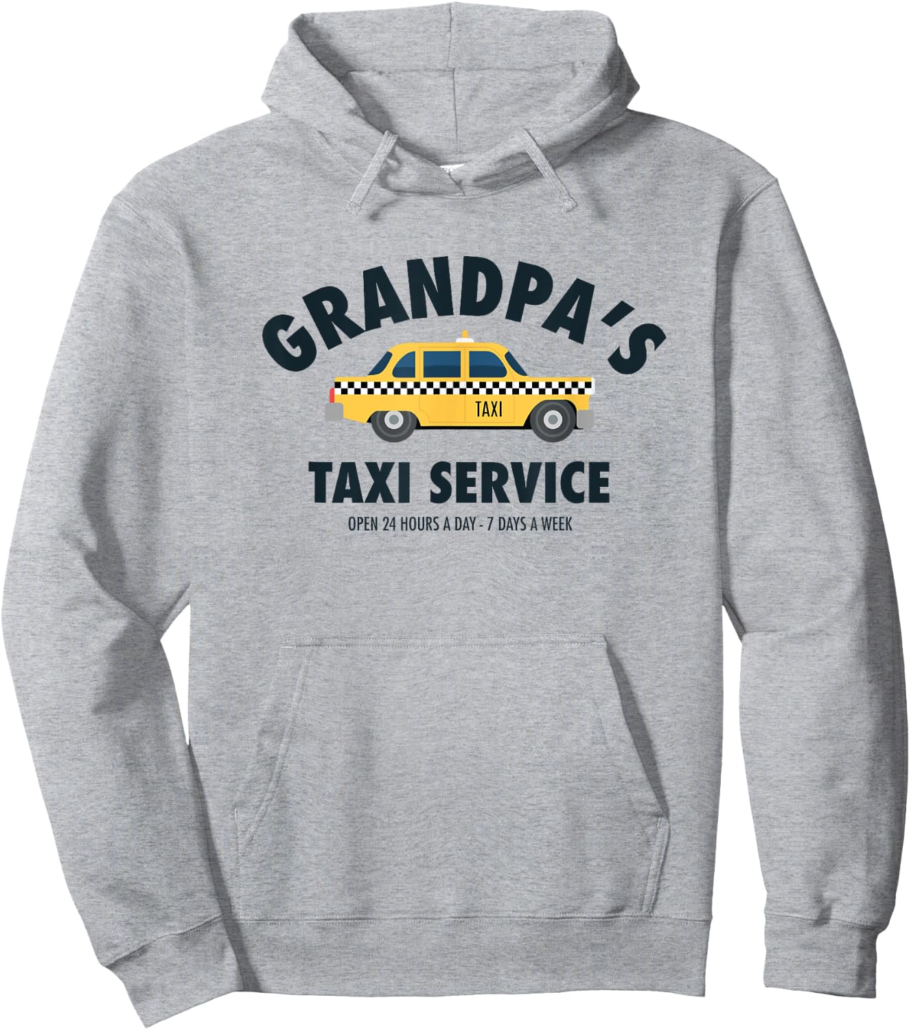 Grandpa's Taxi Service Funny Grandparent Gift from Kids Hoodie - Hoodie | Ash