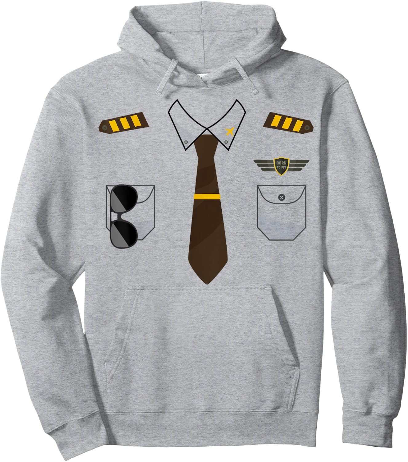 Pilot Costume Birthday Kids Airplane Pilot Halloween Hoodie - Hoodie | Ash