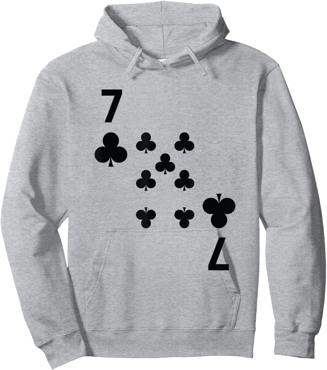 Seven of Clubs poker playing card costume shirt Hoodie - Hoodie | Ash
