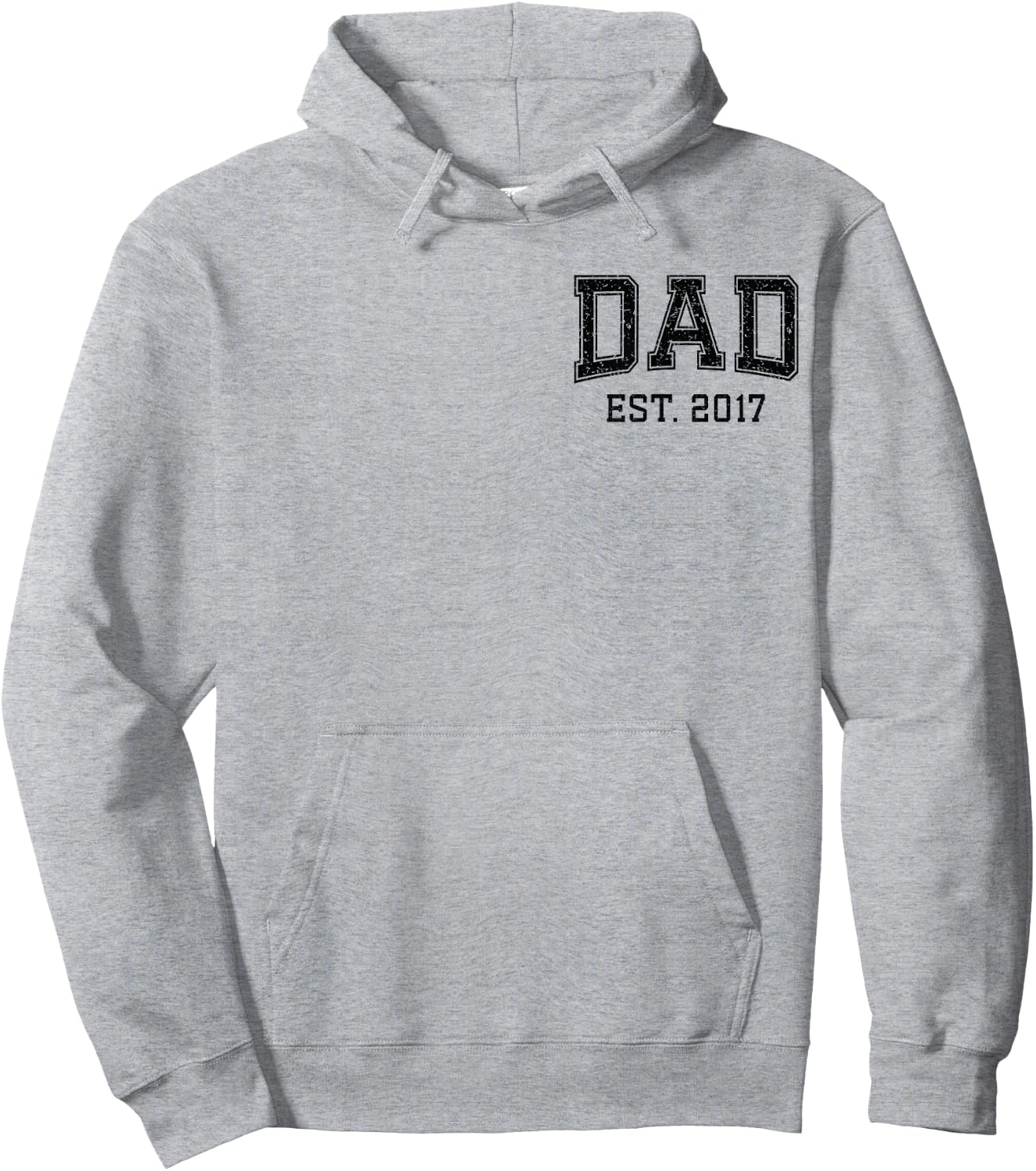 Dad Est 2017 Custom Dad Personalized Husband Father Grandpa Hoodie - Hoodie | Ash