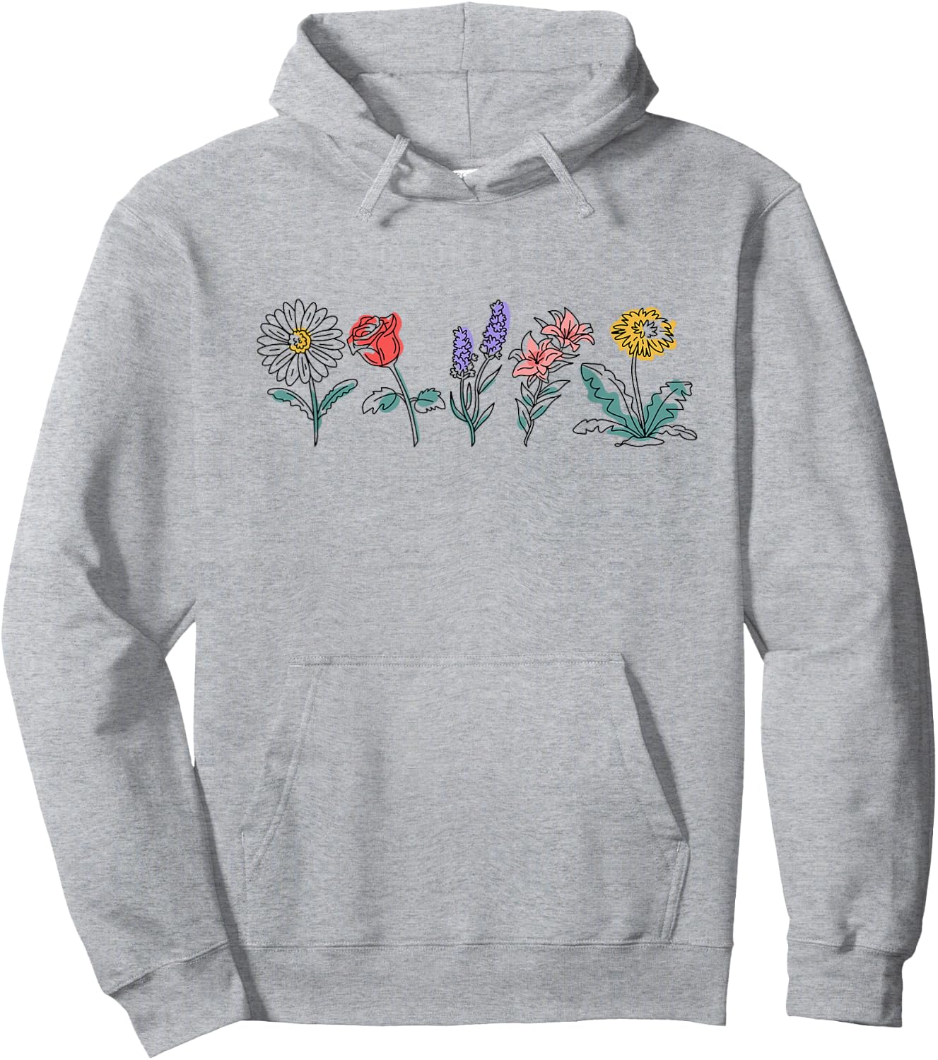 Vintage Inspired Botanical Flower Gardener Naturalist Flower Hoodie - Hoodie | Ash