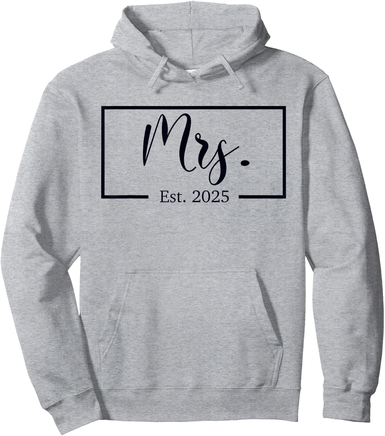 Mrs. Est. 2025 Just Married Wedding Couples Mr & Mrs Bride Hoodie - Hoodie | Ash