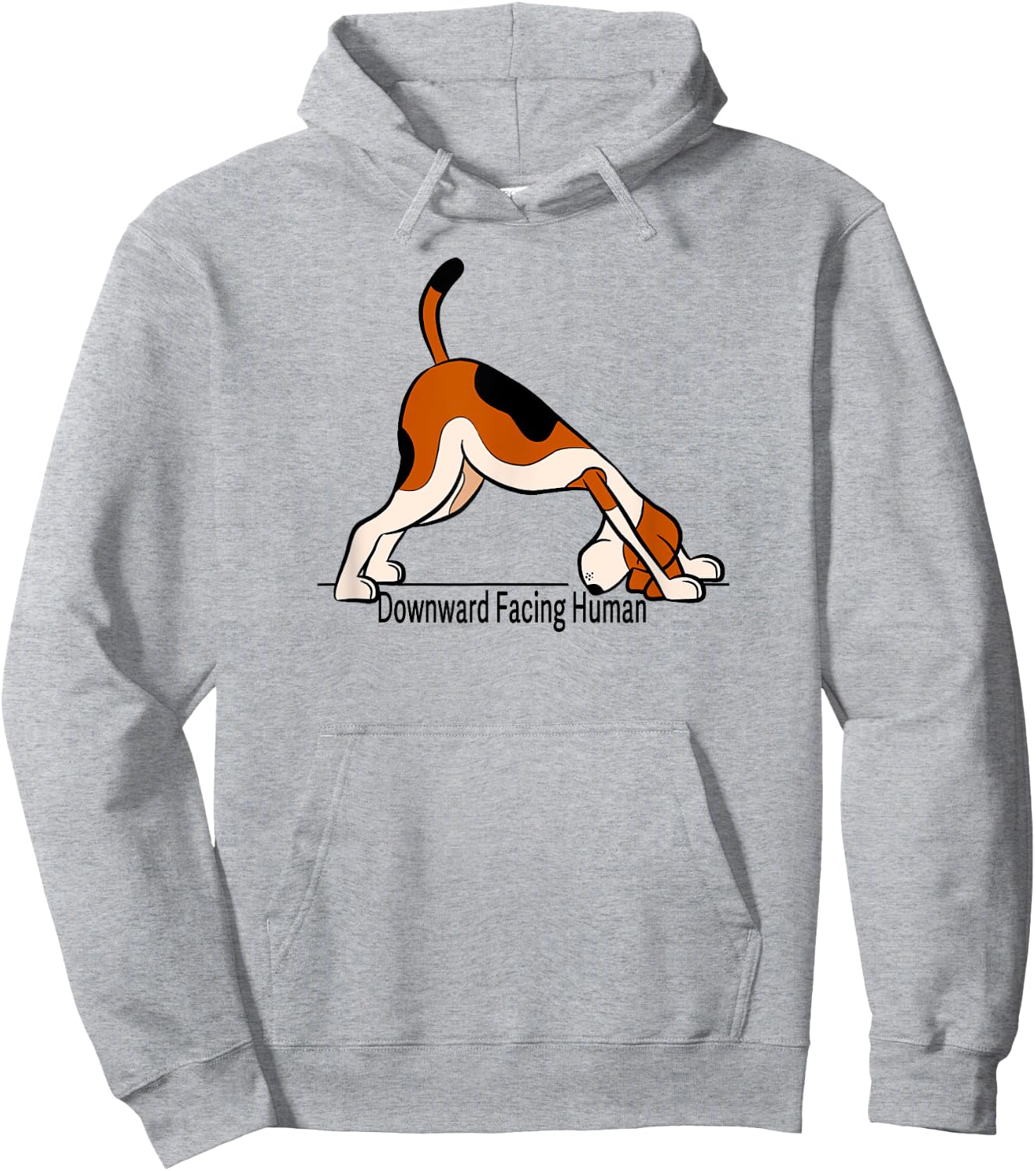 Downward Facing Human - men funny dog yoga Hoodie - Hoodie | Ash