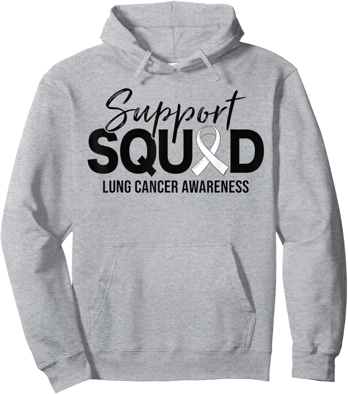 Support Squad Lung Cancer Awareness Support Hoodie - Hoodie | Ash