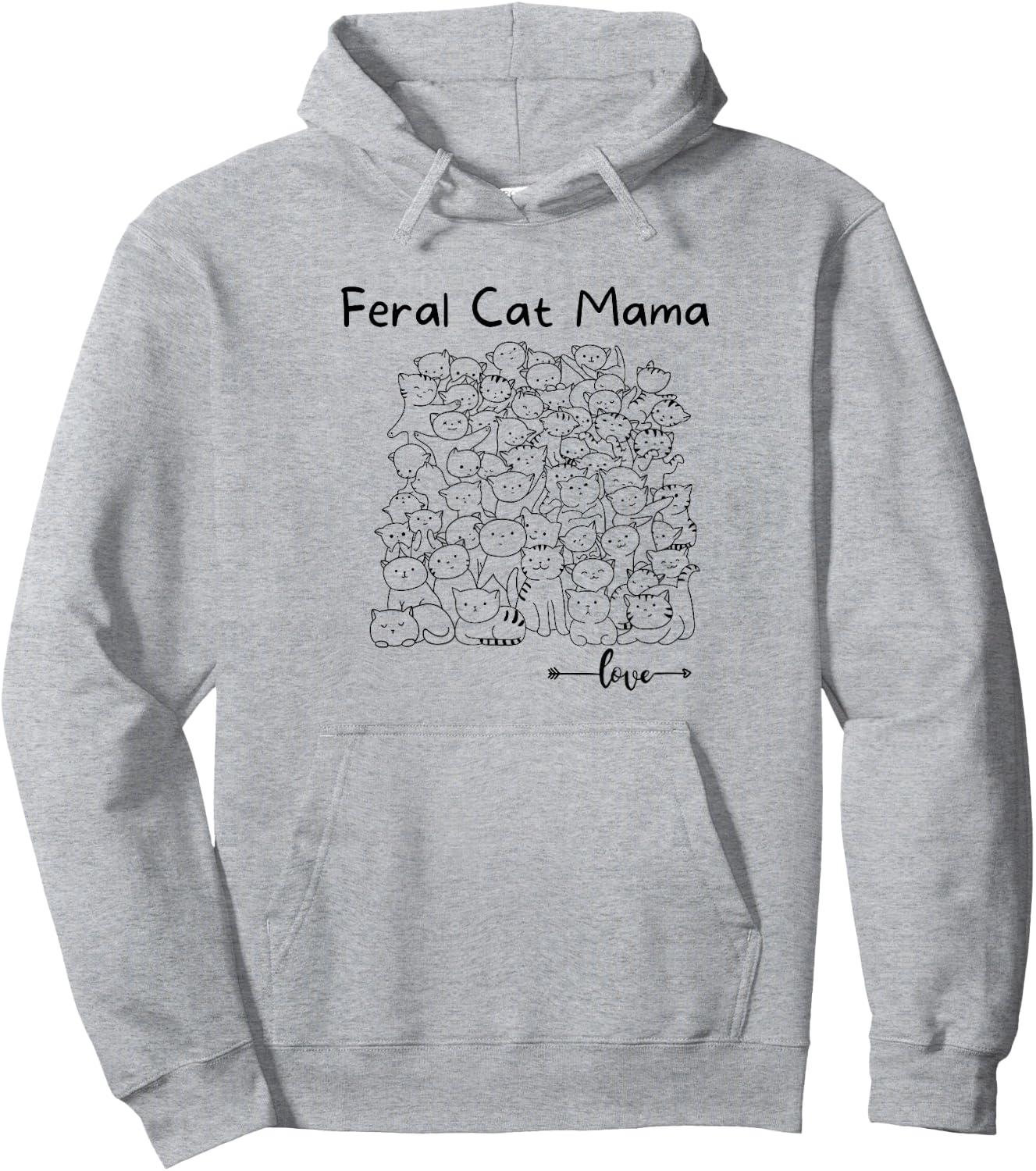 Feral Cat Mom Shirt for Cat Kittens Lovers Mothers Day Gift Hoodie - Hoodie | Ash