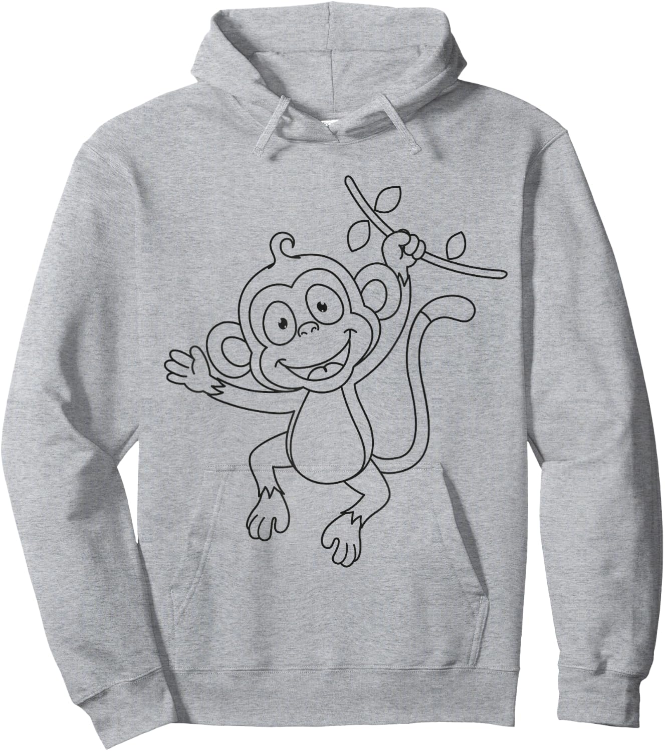 Cute monkey to paint and color in for children Hoodie - Hoodie | Ash