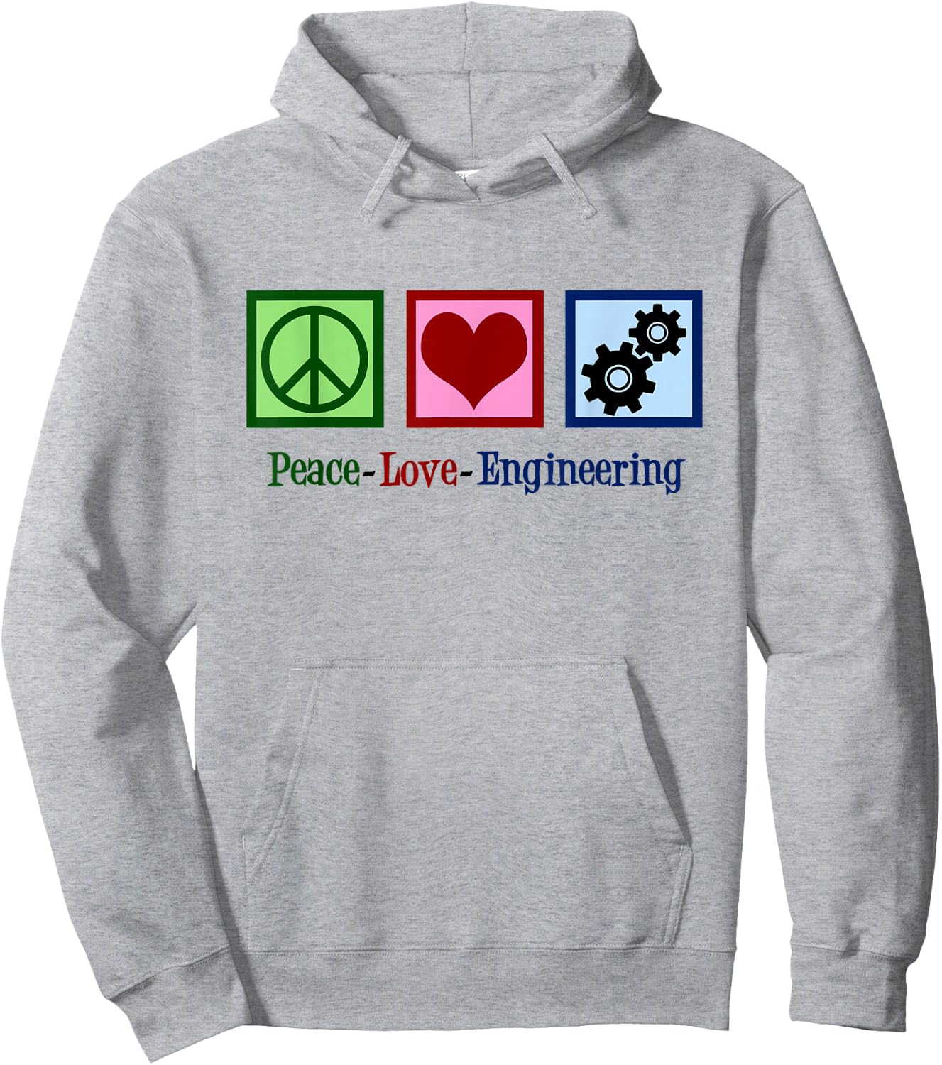 Peace Love Engineering Cute Mechanical Engineer Hoodie - Hoodie | Ash