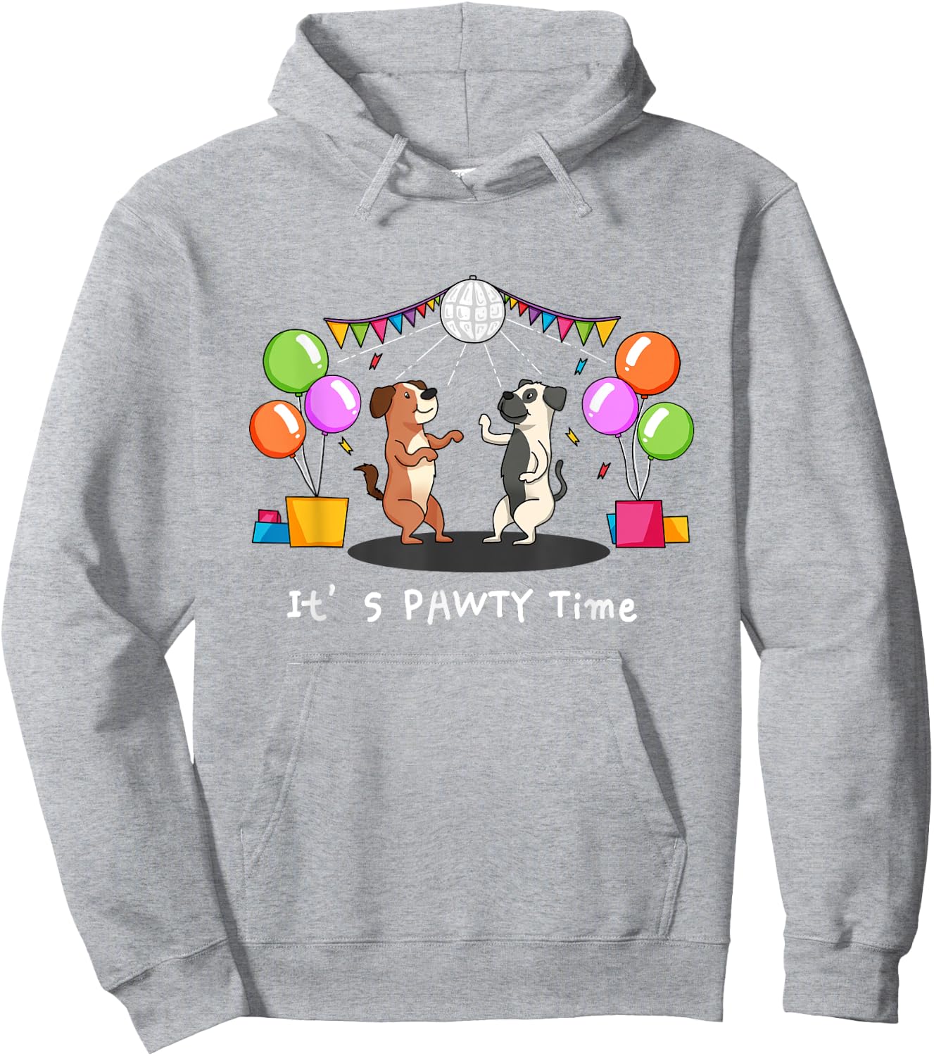 It's Pawty Time - Funny Dog Party Pun Women Girls Kids Hoodie - Hoodie | Ash