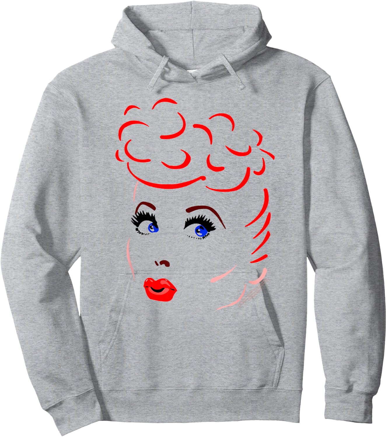 I Love Lucy Lines Face Hoodie - Hoodie | Ash