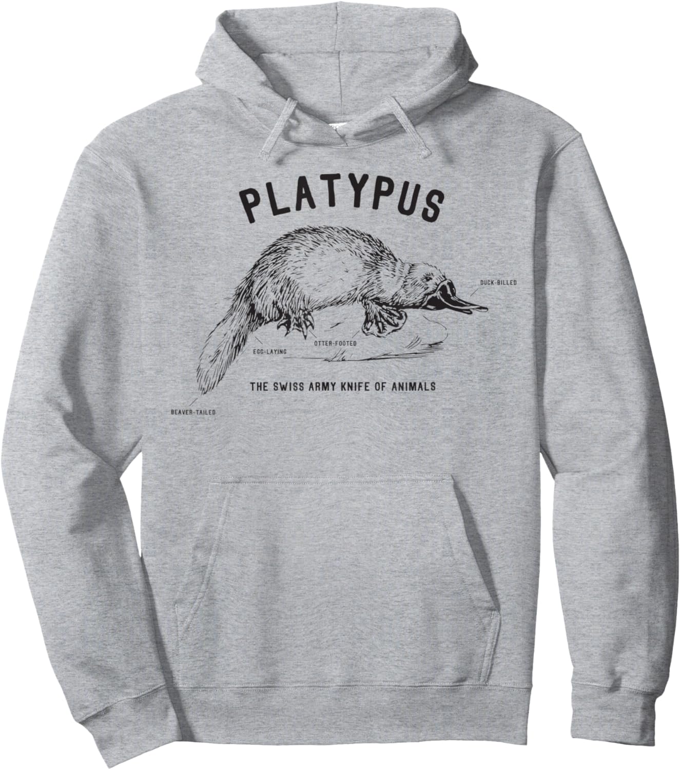 Platypus Swiss Army Knife of Animals Design - Funny Gift Hoodie - Hoodie | Ash
