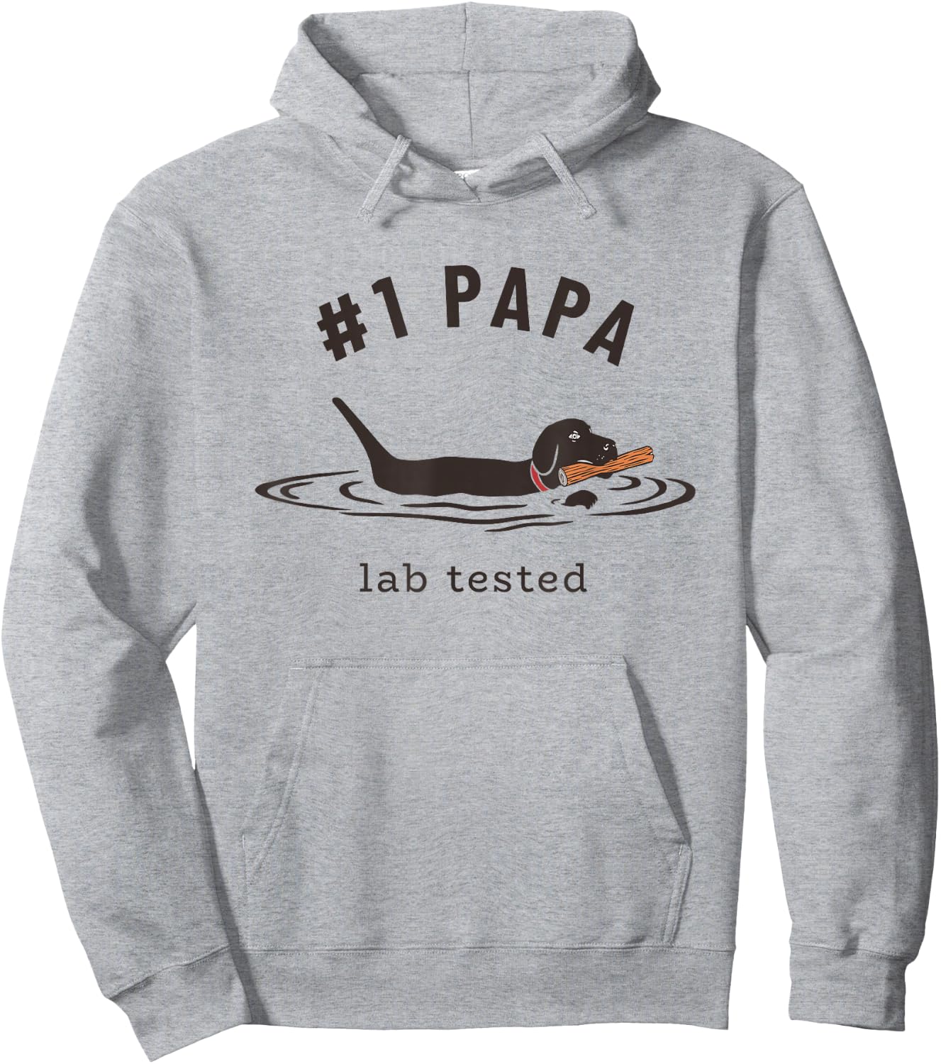 Black Lab #1 Papa - Labrador Retriever Owner Father's Day Hoodie - Hoodie | Ash