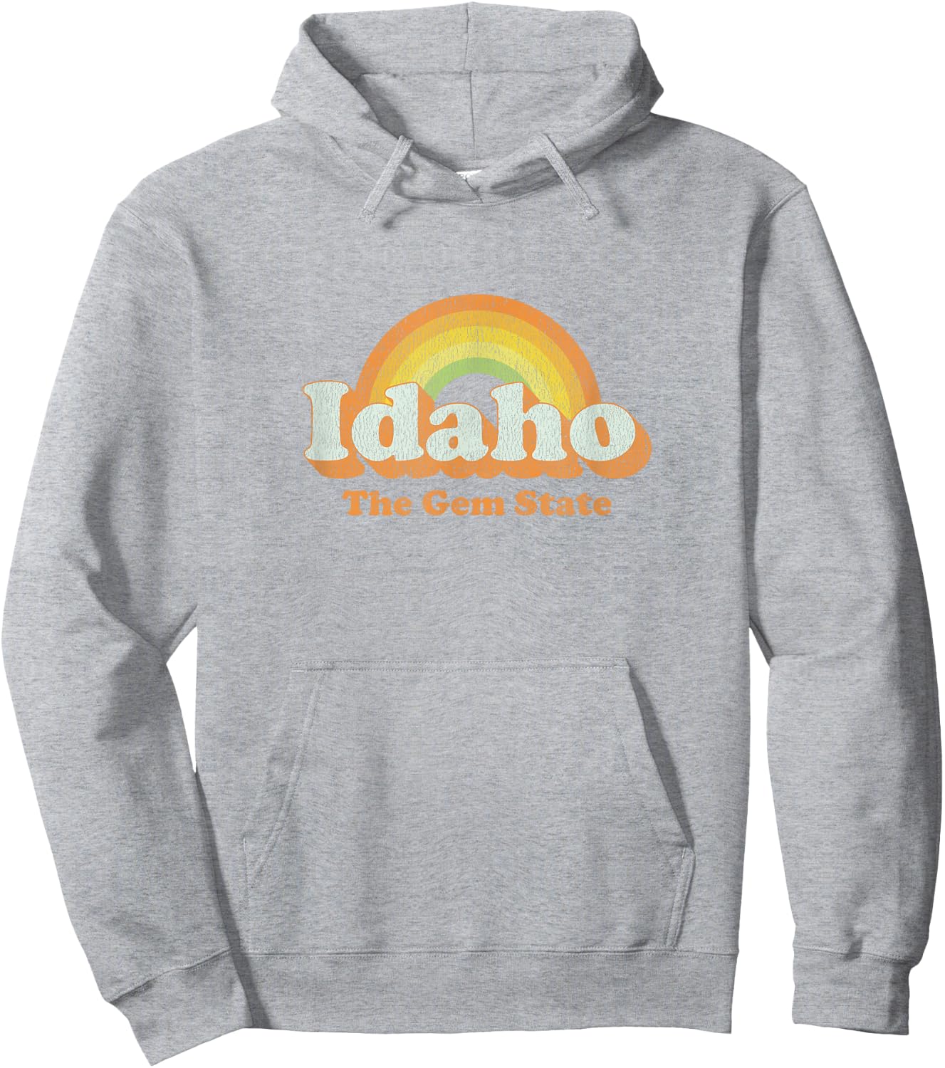Retro Idaho T Shirt Vintage 70s Rainbow Design Hoodie - Hoodie | Ash